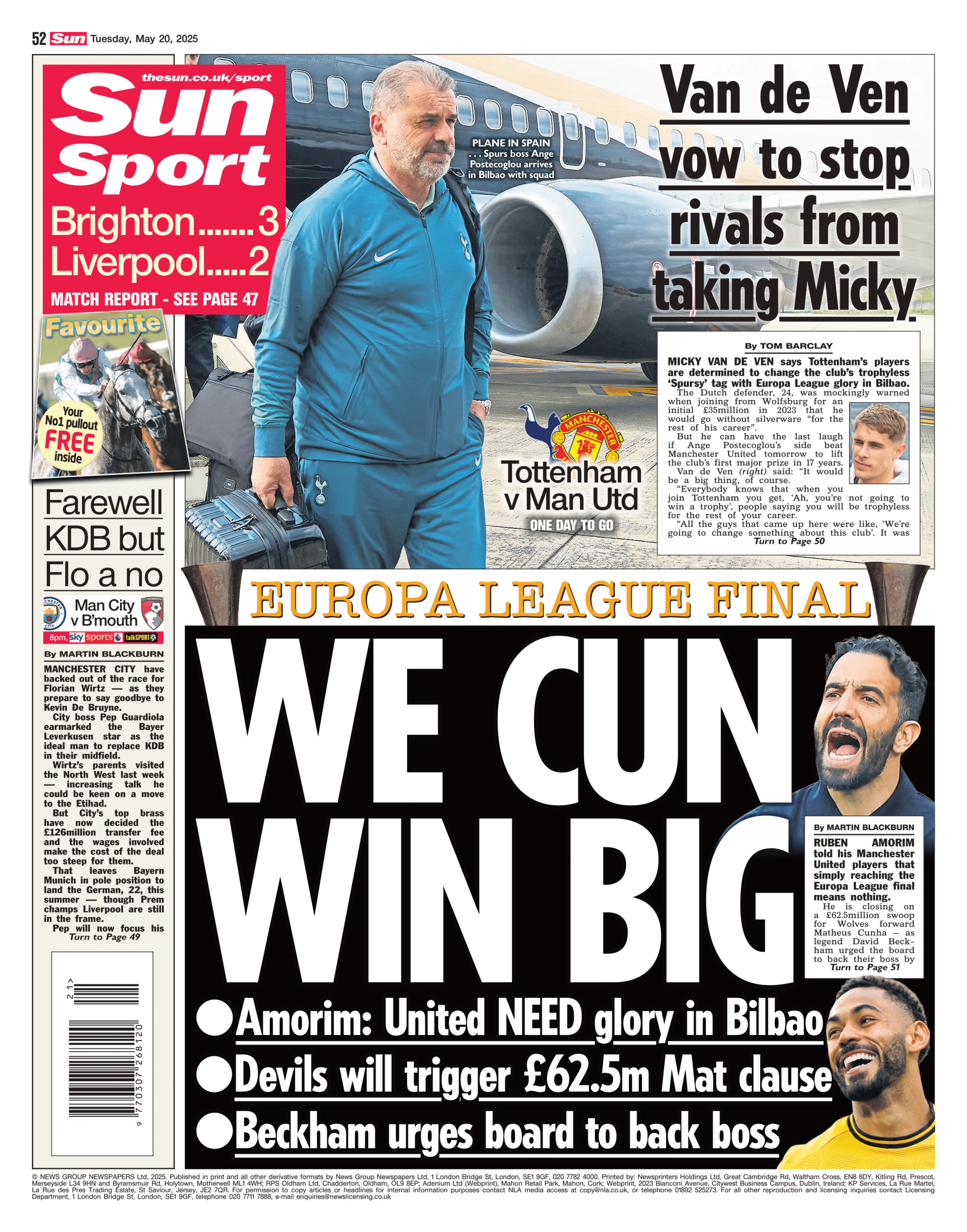 The Sun back page