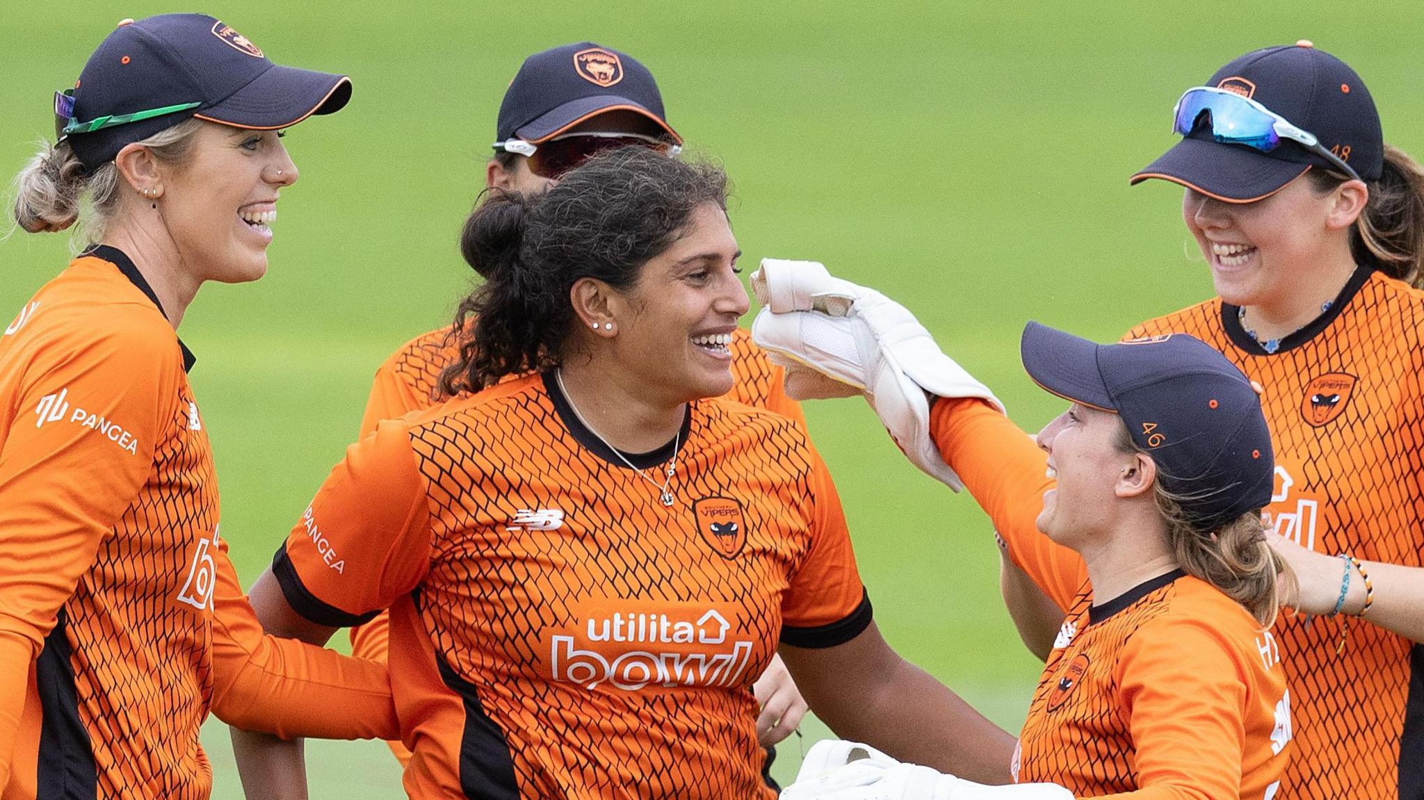 Naomi Dattani takes a wicket