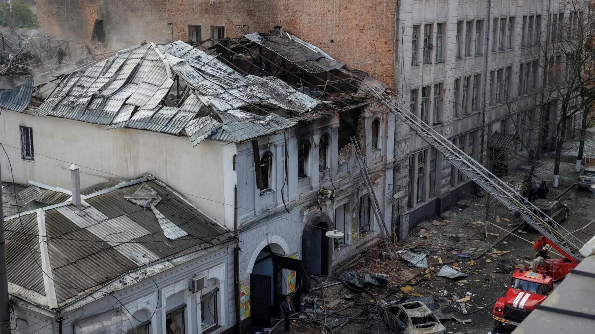 The kindergarten hit by Russian drone strike in Kharkiv