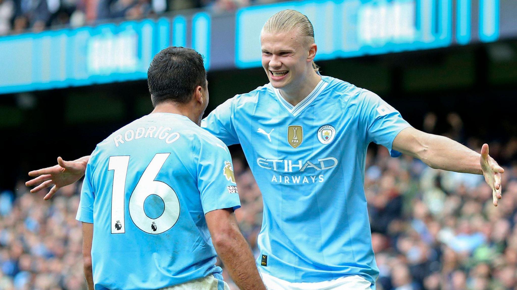 Erling Haaland celebrates