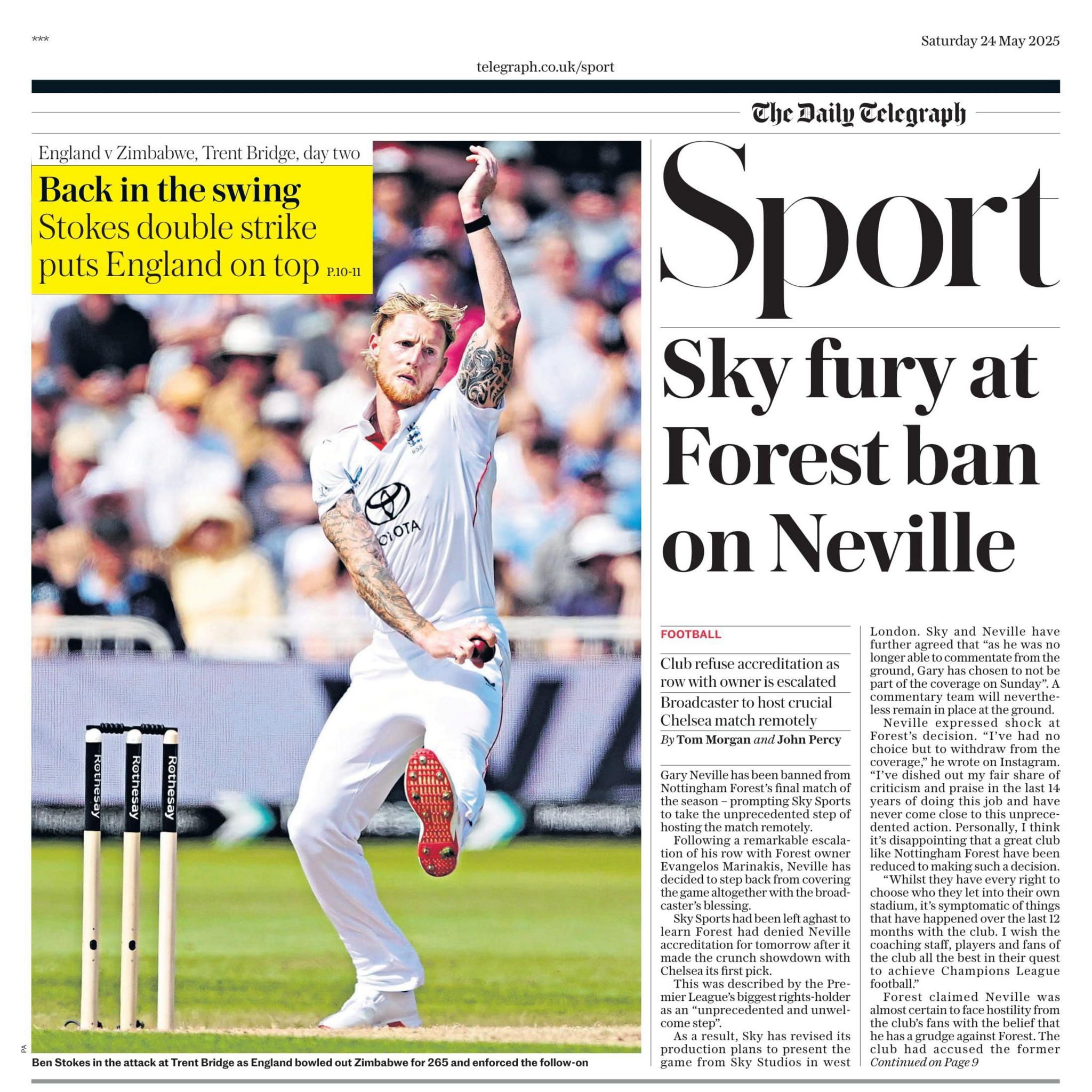 Telegraph back page