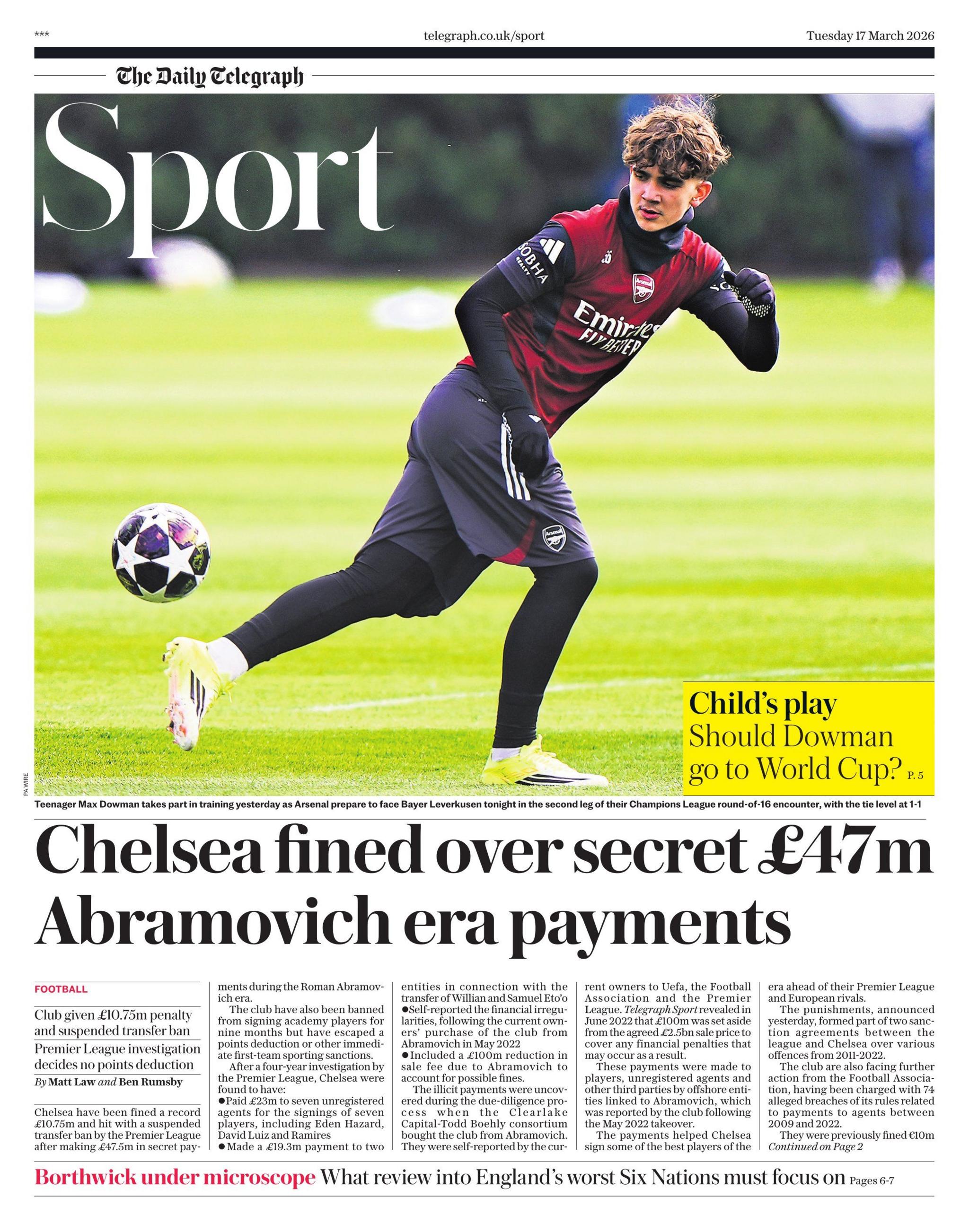 Daily Telegraph back page