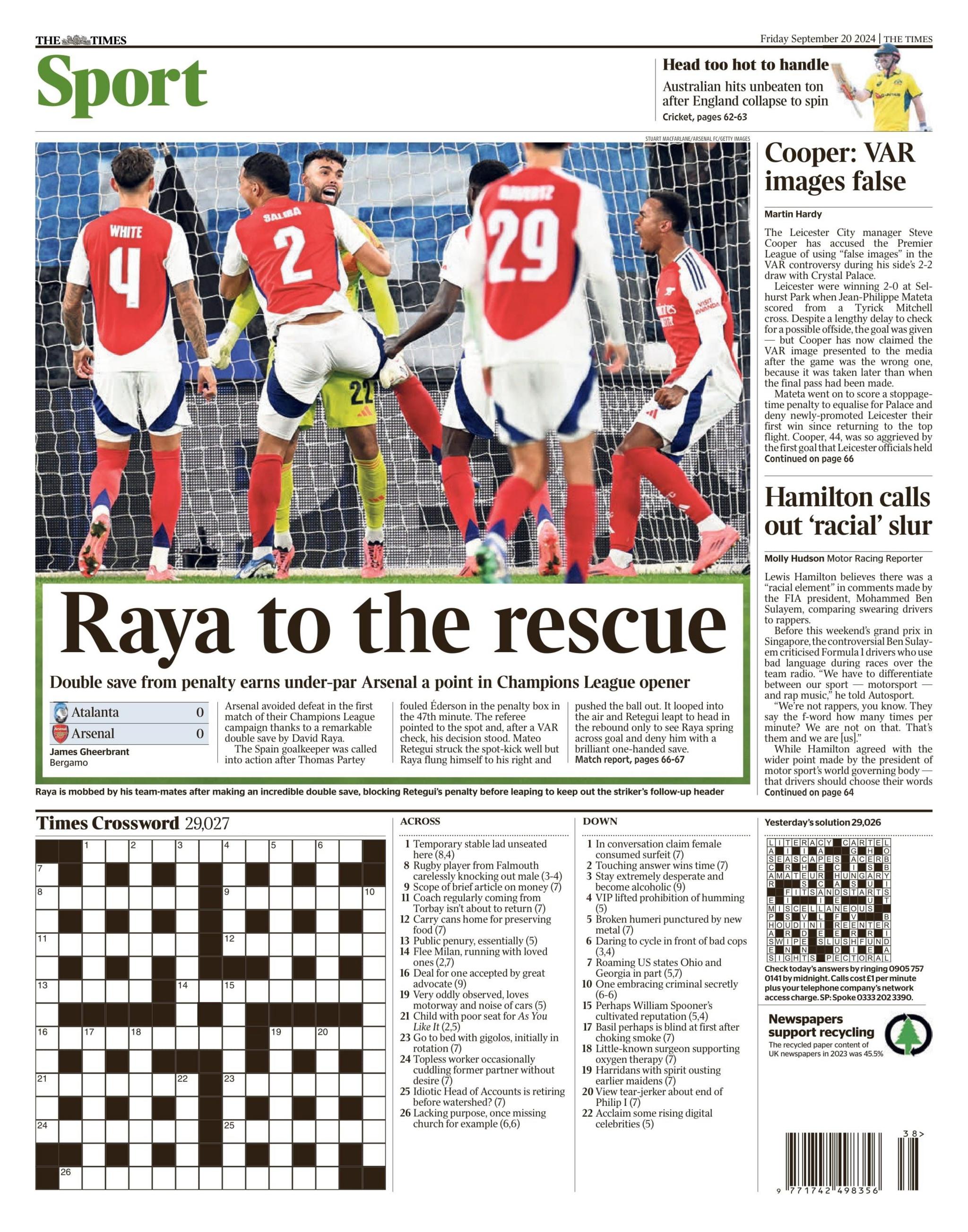 The Times back page 20/09/24