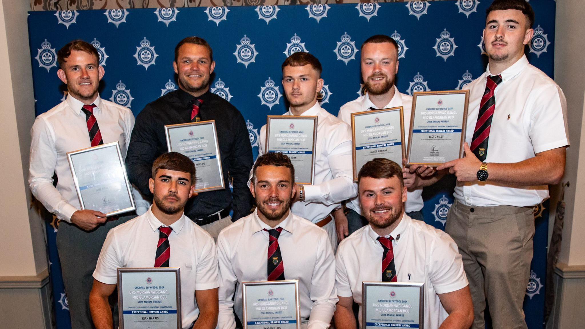 The Rhydyfelin RFC players were honoured at a ceremony at Rhondda Heritage Park 