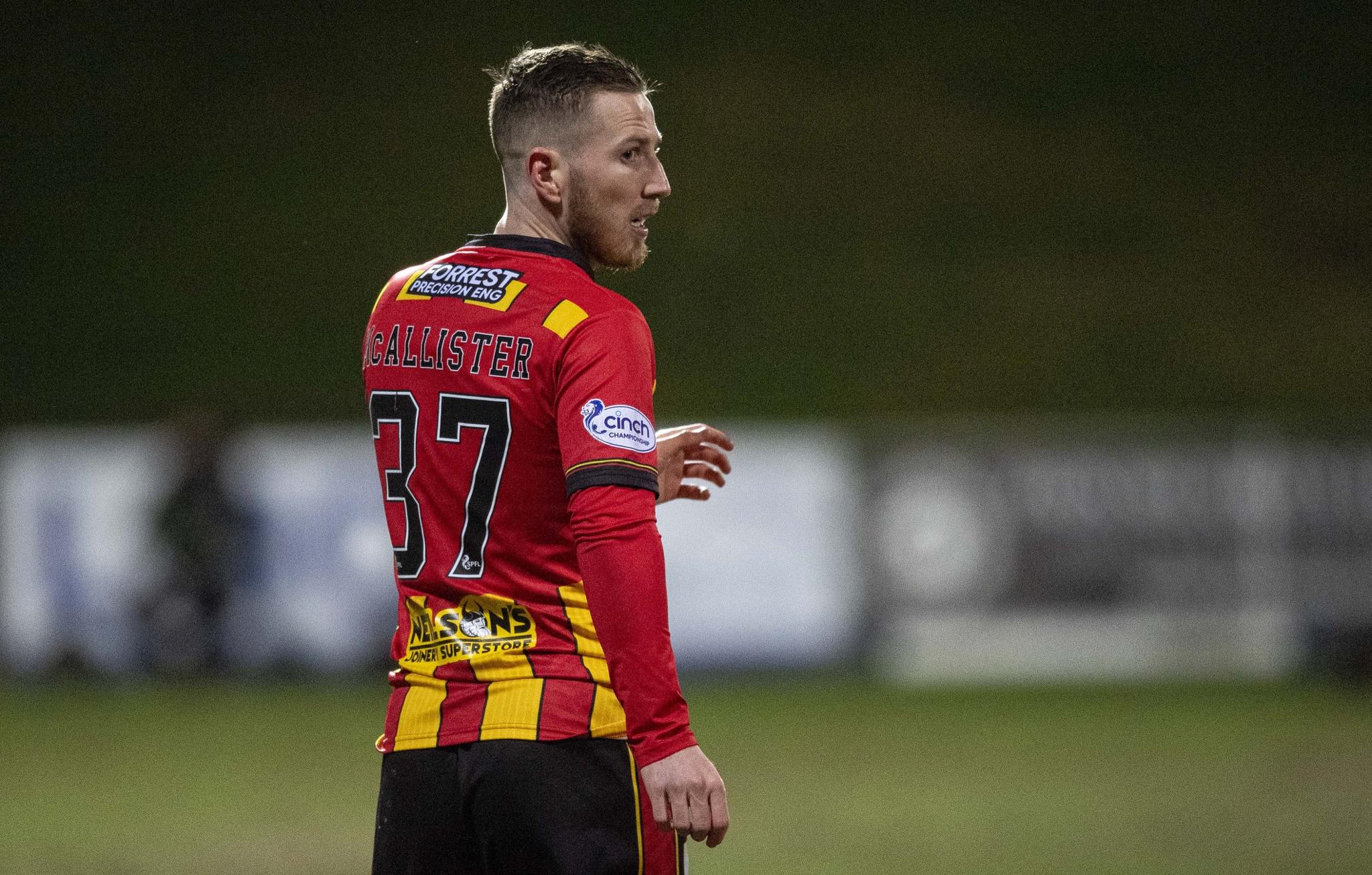 Kyle McAllister in action for Partick Thistle