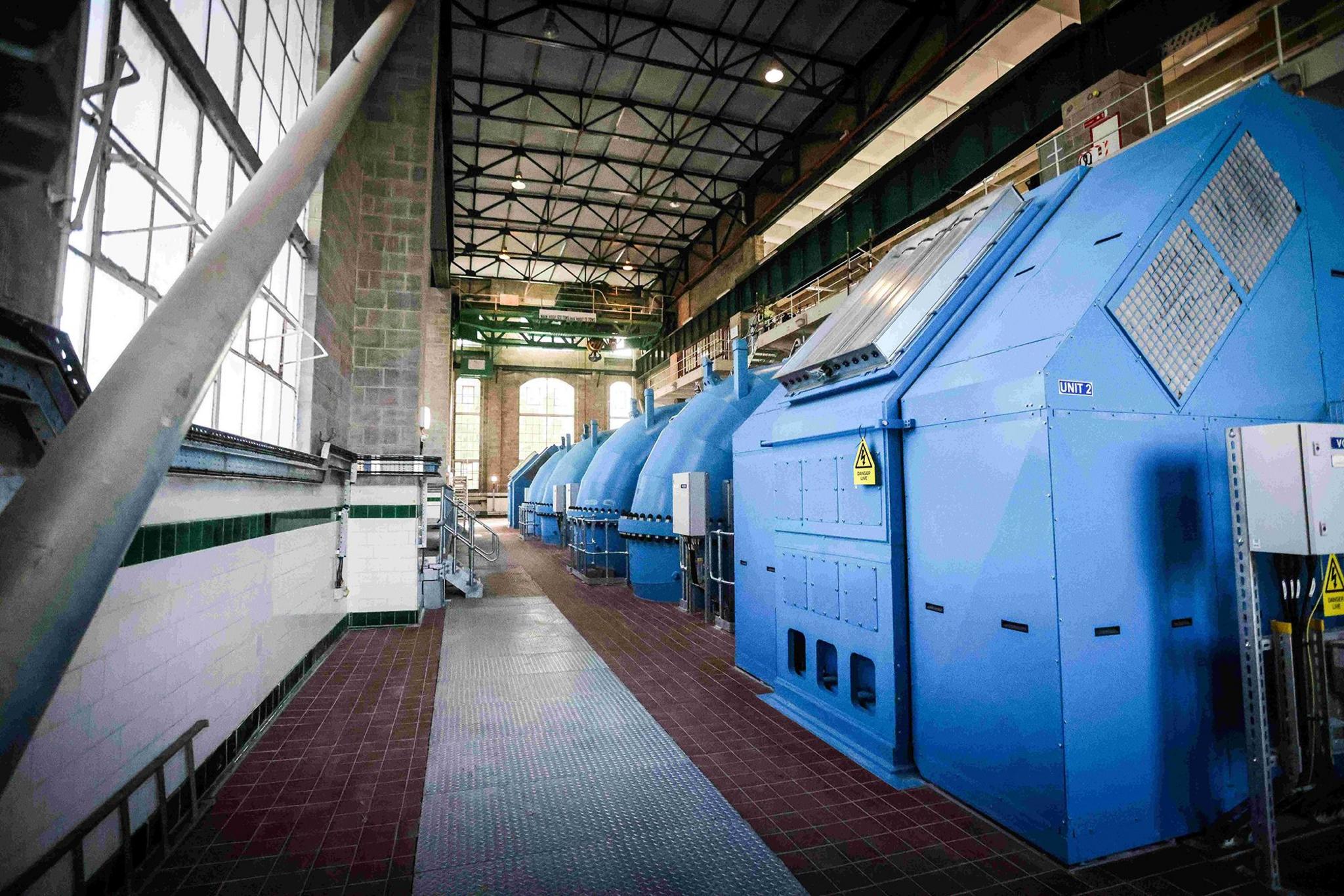 New turbines and generator inside Tummel Bridge power station