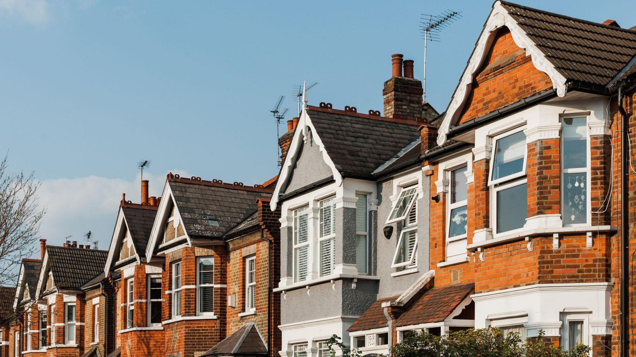 A row of houses in London