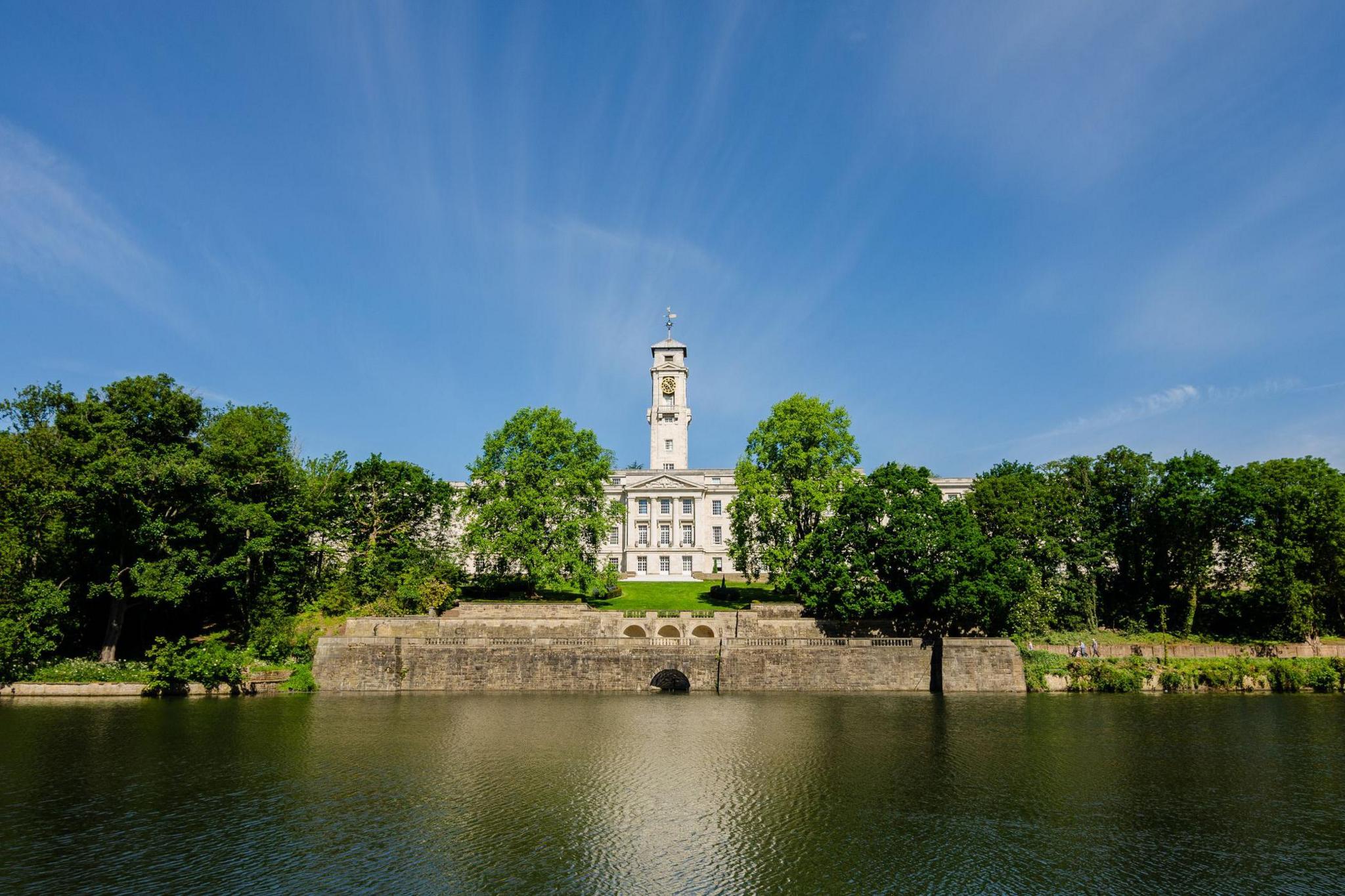Trent Building over the Highfields Lake in Nottingham