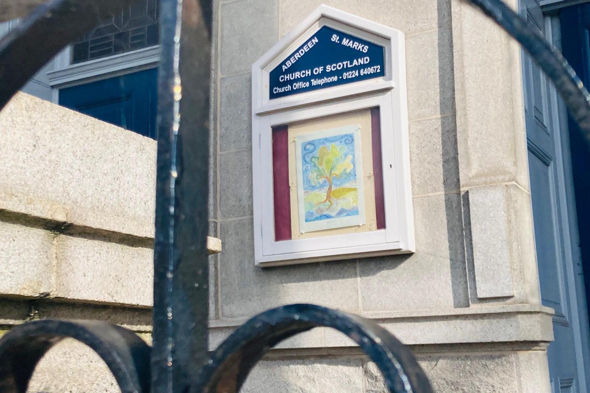 Saint Marks - a view of the sign for the church