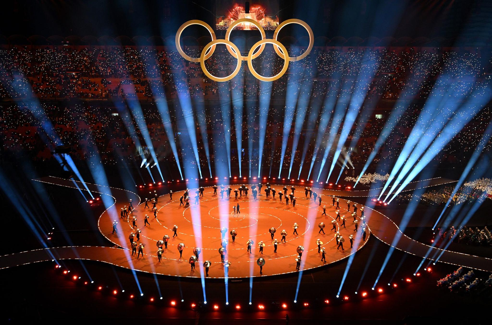 Performers form the Milky Way during the opening ceremony