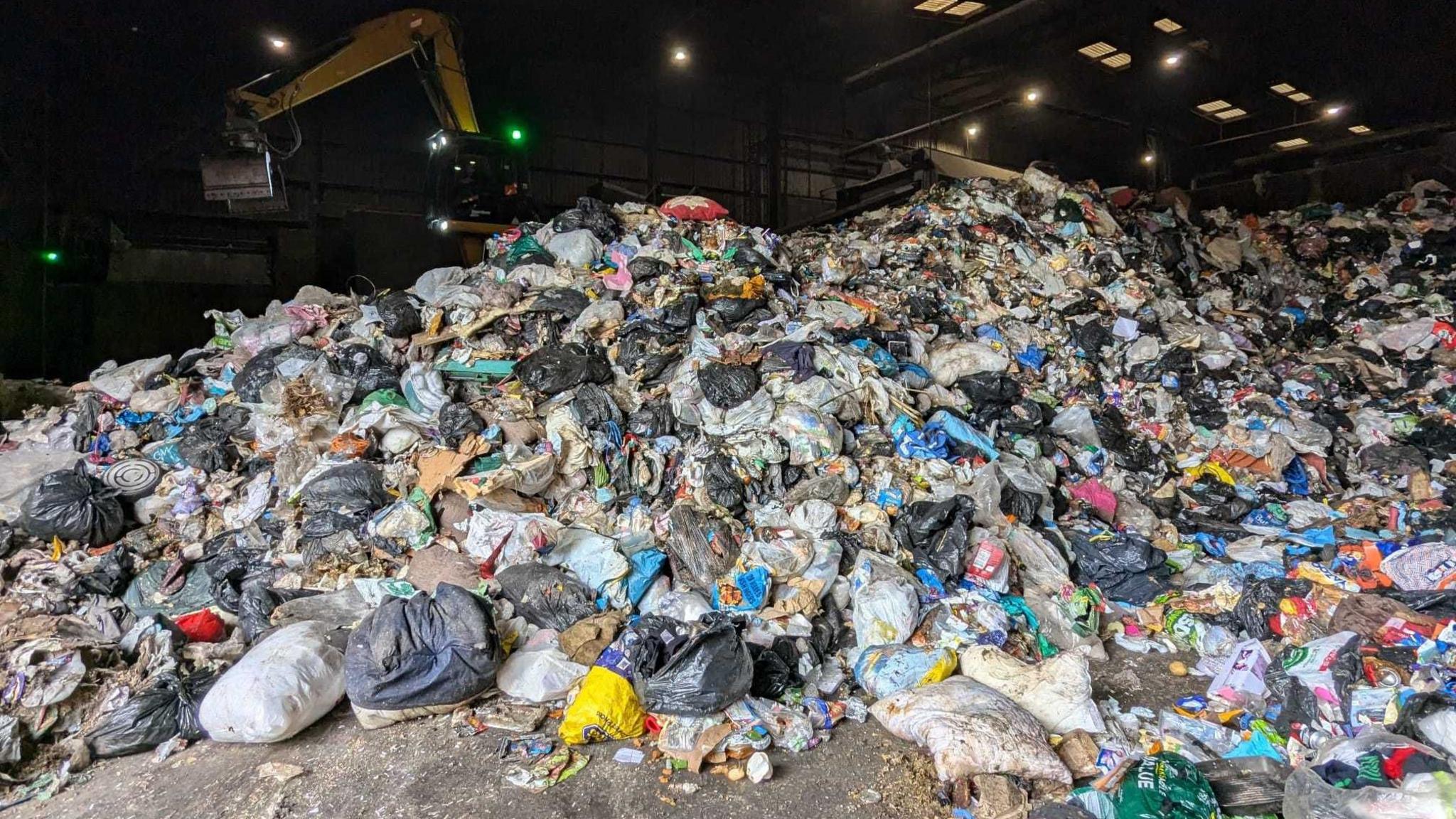 Piles of rubbish at Wrexham Industrial Estate recycling centre