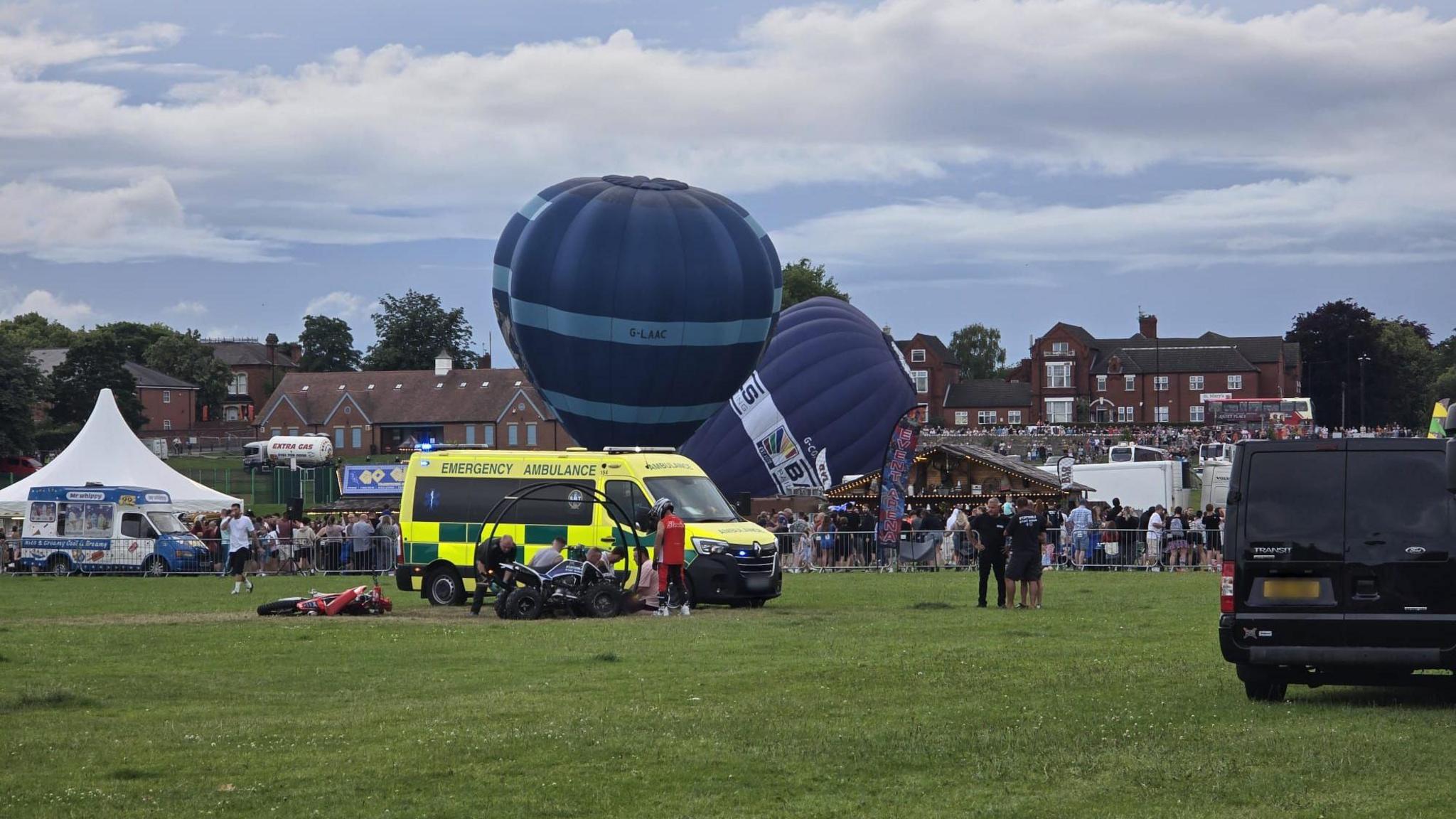 Ambulance in the arena at Doncaster Balloon Festival