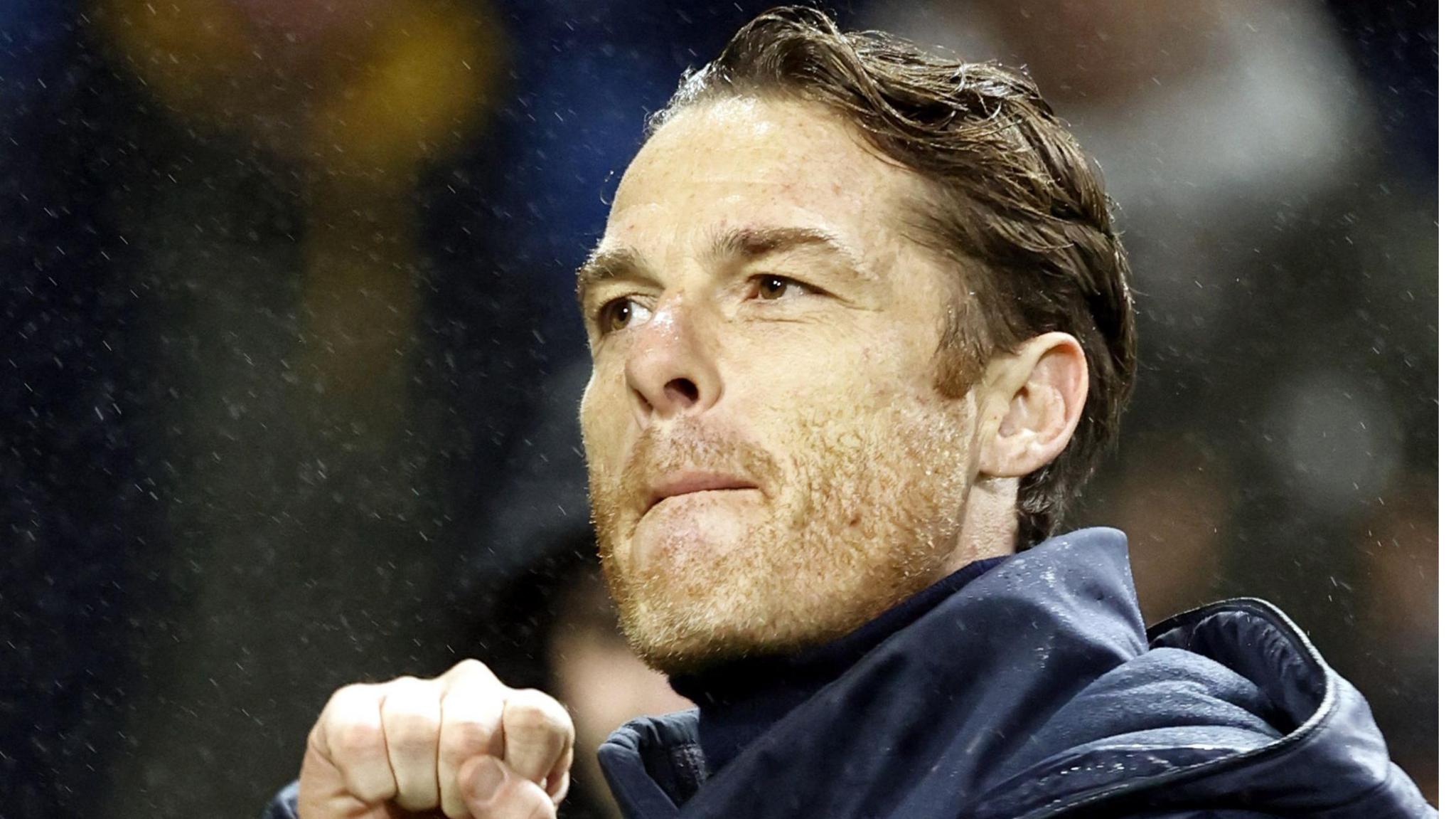 Scott Parker punching the air in delight as Burnley head coach.