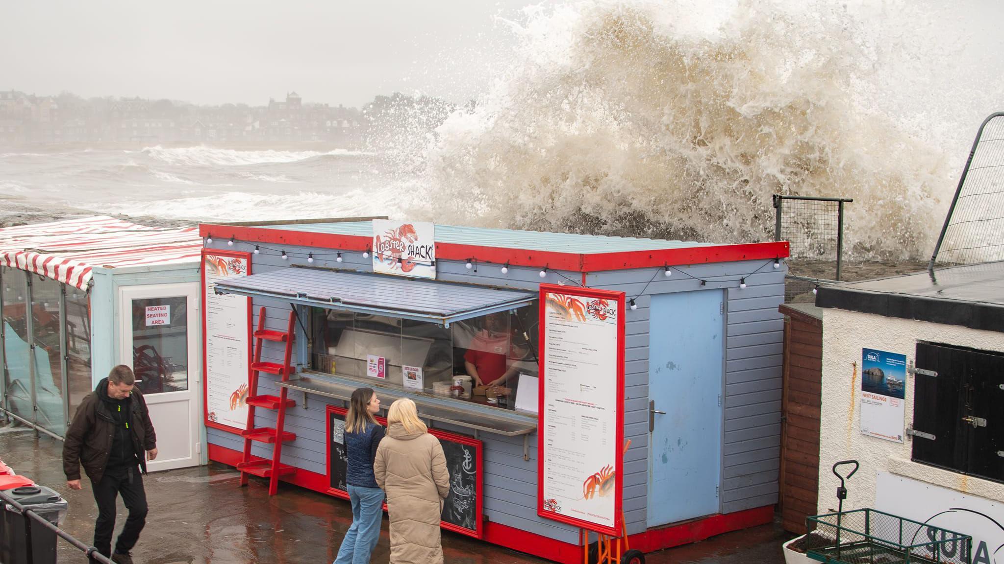 The harbour at North Berwick during stormy conditions