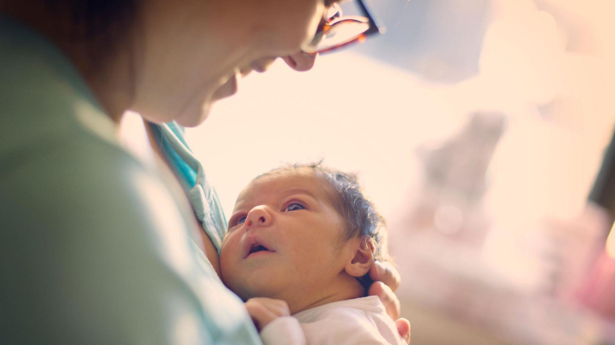 A woman and her baby