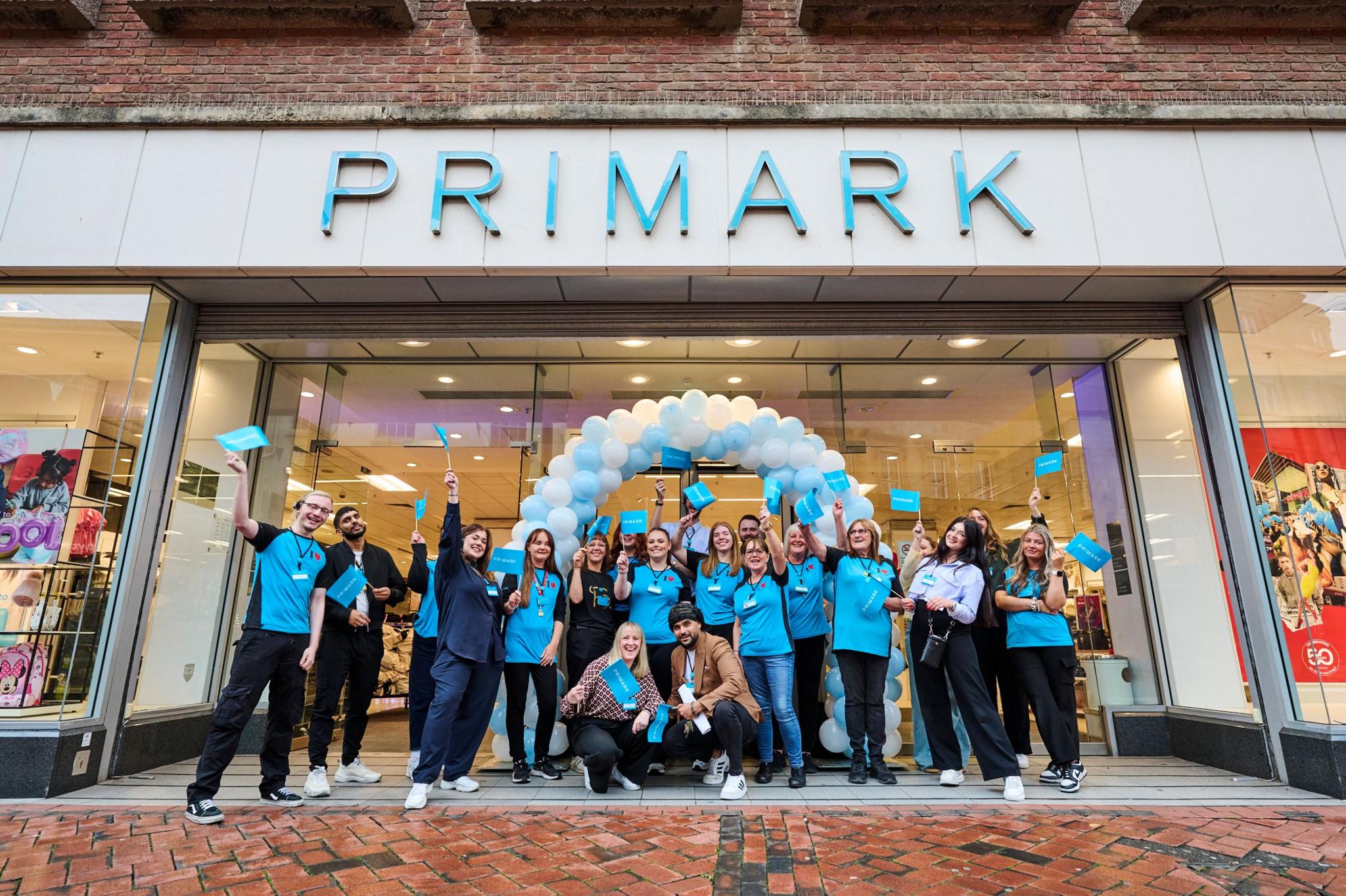 Primark staff outside the Derby store