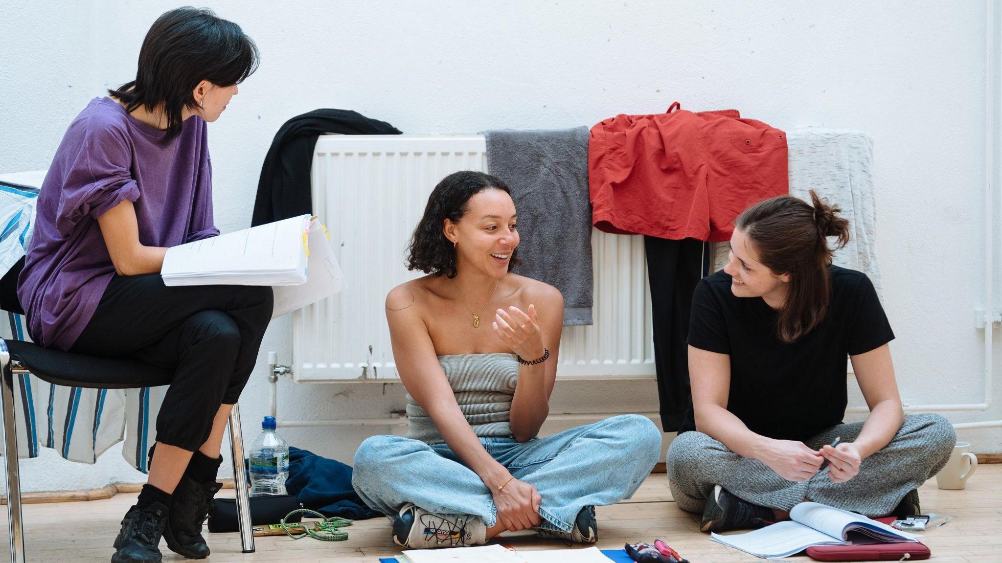 Cast members of A Child of Science rehearsing at the Bristol Old Vic