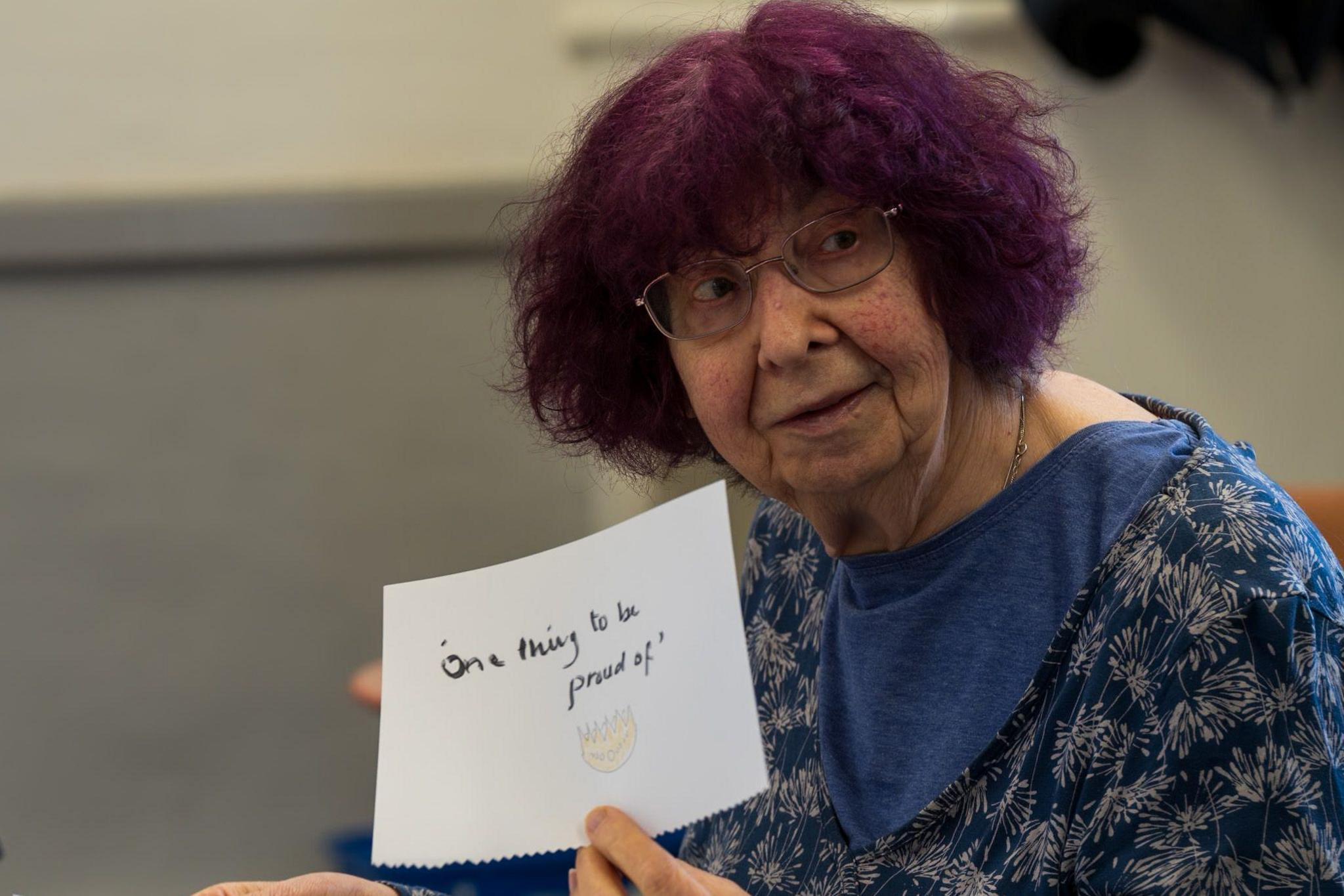 Hazel Hammond teaching a poetry workshop