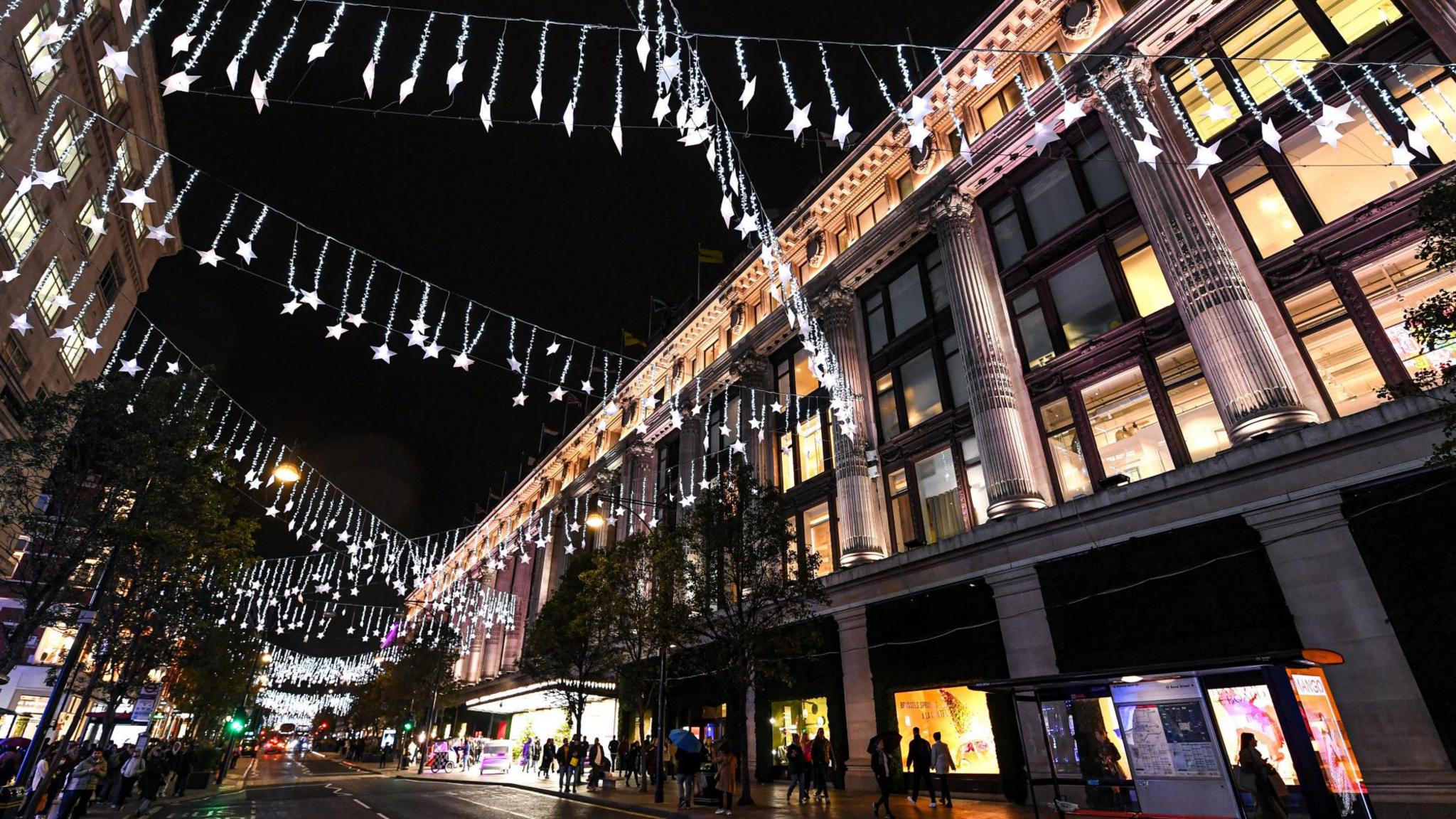 Christmas lights on Oxford Street