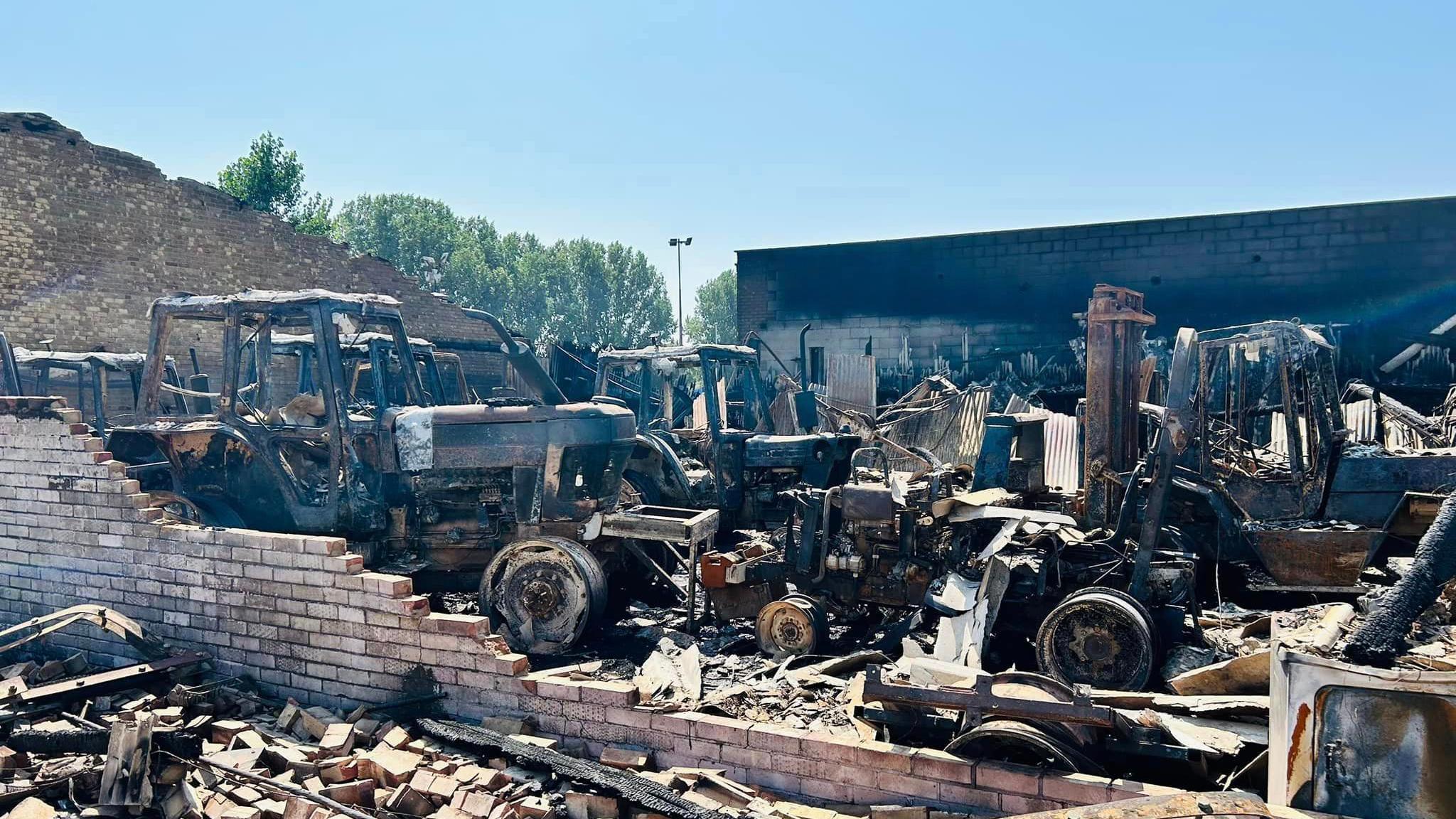 The scene left behind after the fire