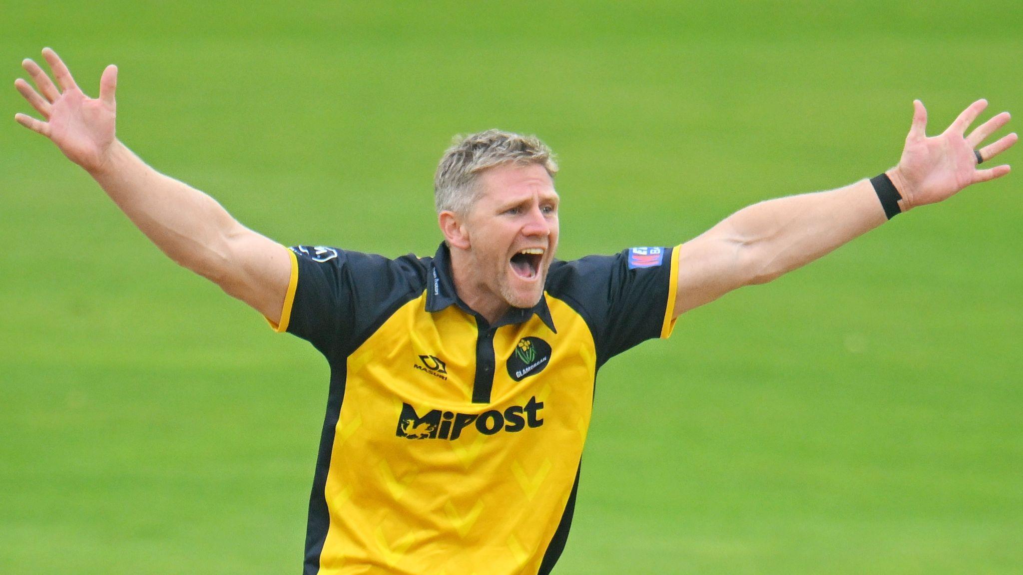 Timm van der Gugten of Glamorgan unsuccessfully appeals during the Metro Bank One Day Cup Final match against Somerset