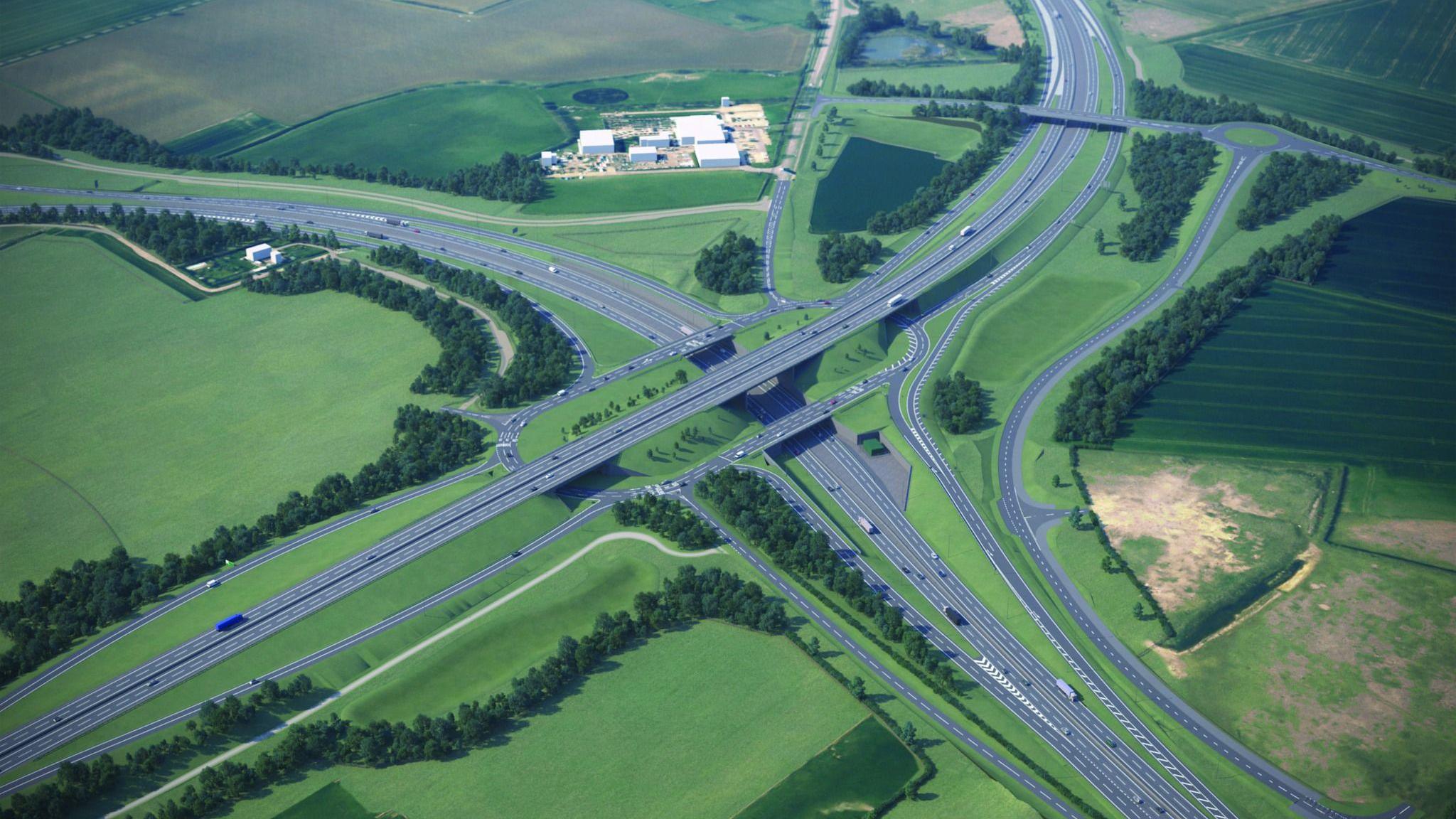 An artist's impression of the new A428/A421 road scheme