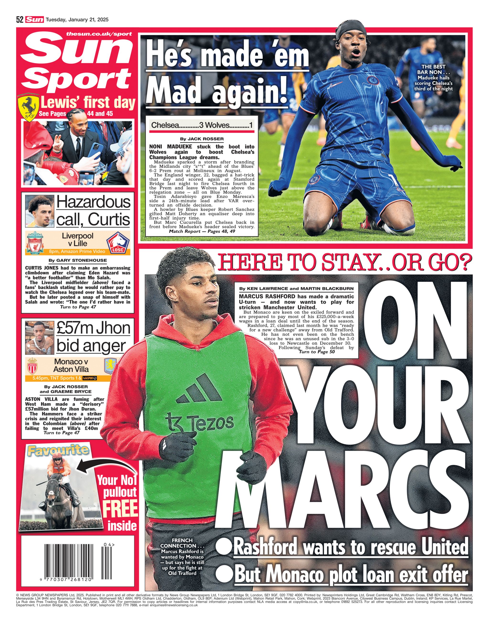 The back page of the Sun