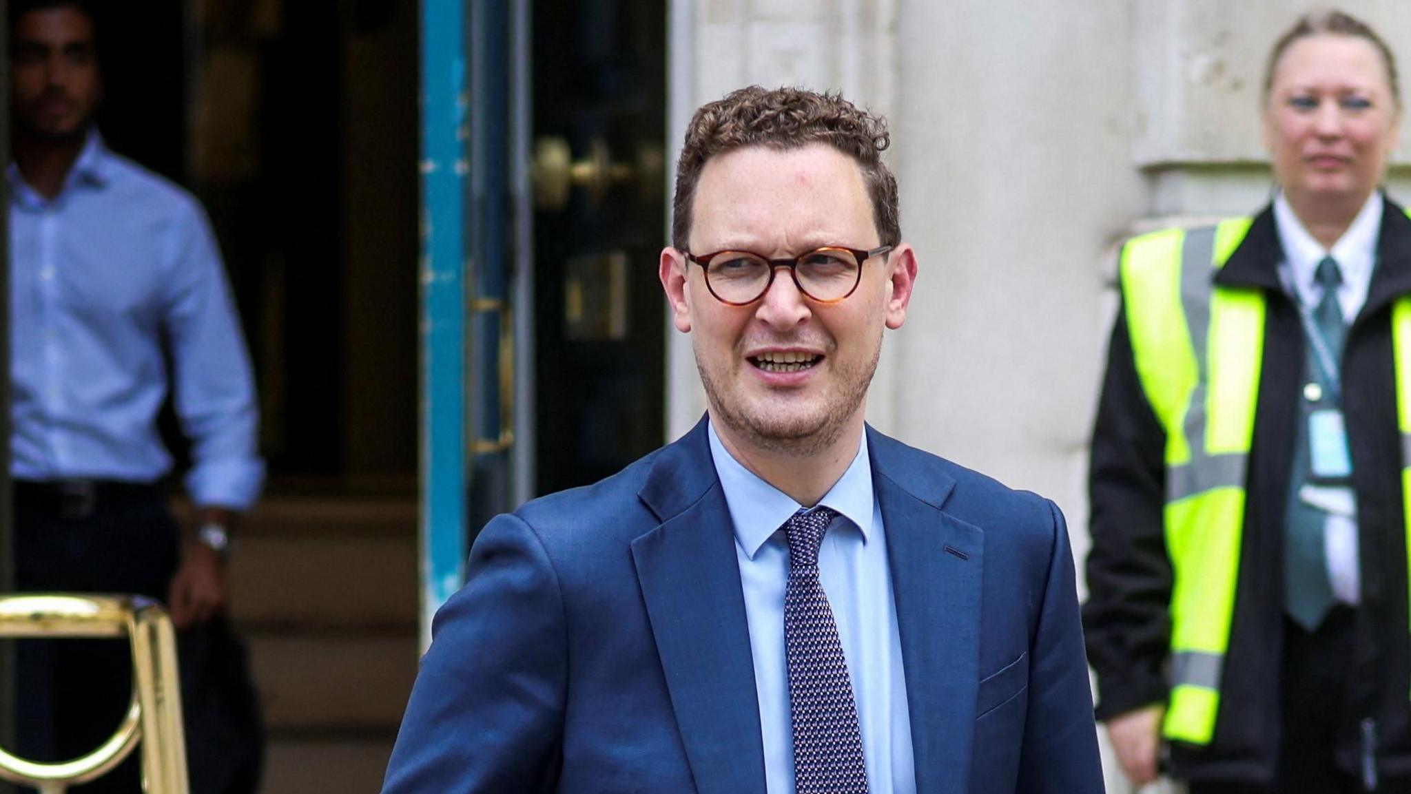 Darren Jones leaves his office