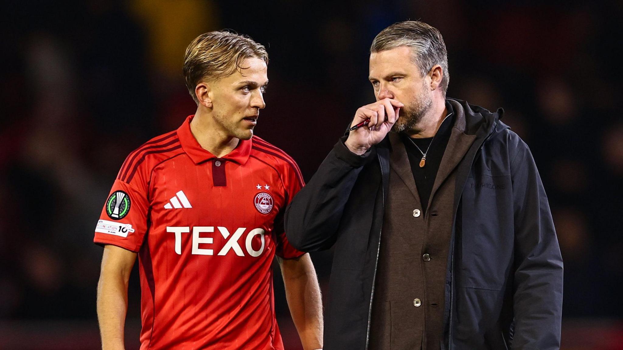 Aberdeen's Jimmy Thelin and Jesper Karlsson 