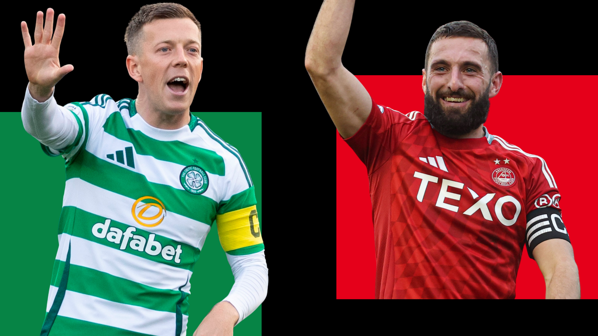 Celtic captain Callum McGregor and Aberdeen captain Graeme Shinnie