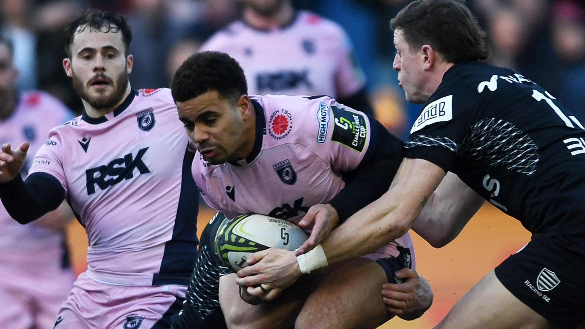 Cardiff centre Ben Thomas, who made his Wales debut against Canada in 2021, in action against Racing 92