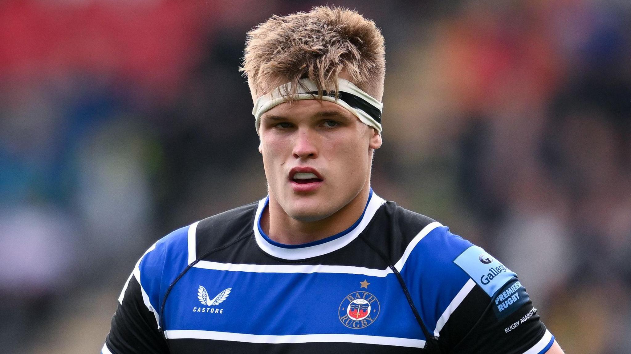 Guy Pepper on the field during a game for Bath this season.