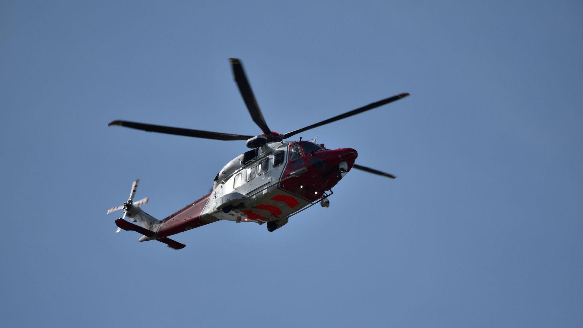 A coastguard helicopter