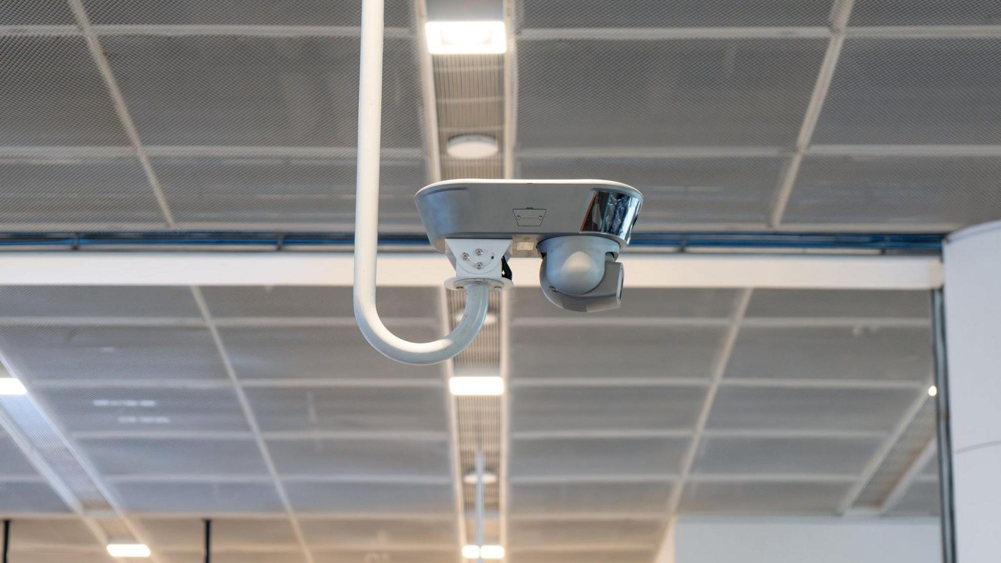 A surveillance camera in an office