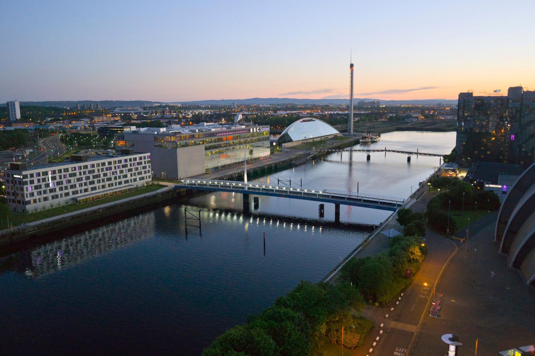 Glasgow Tower on Clyde riverside