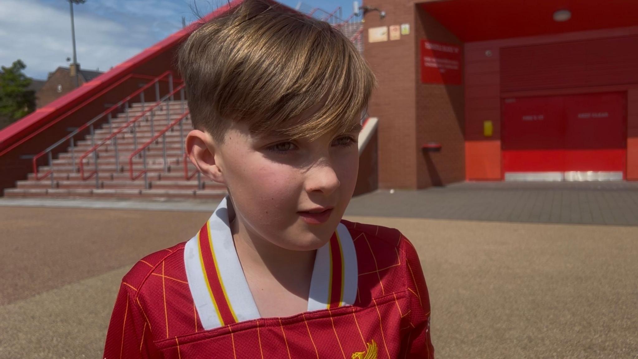 Nine-year-old Liverpool fan James