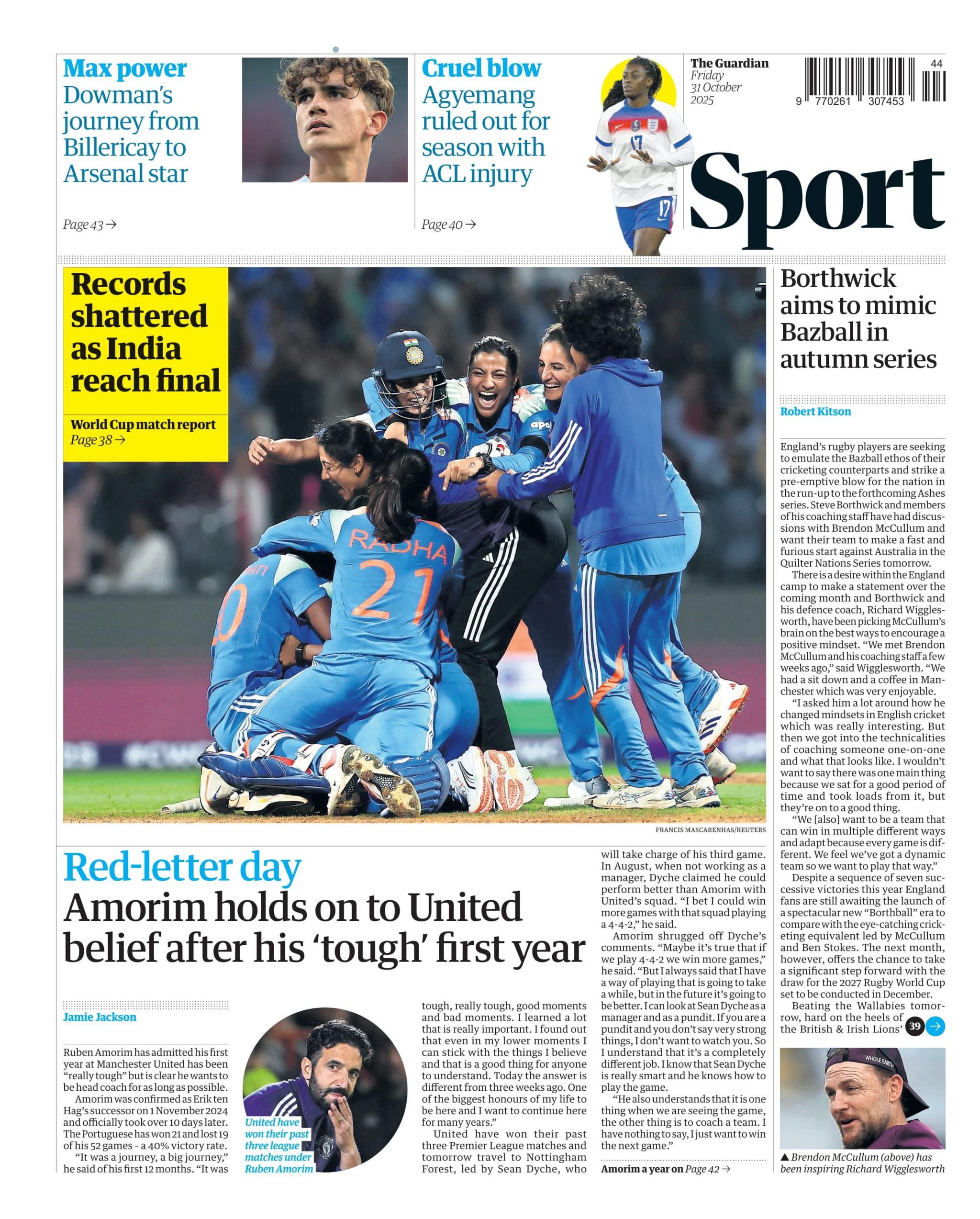The Guardian back page