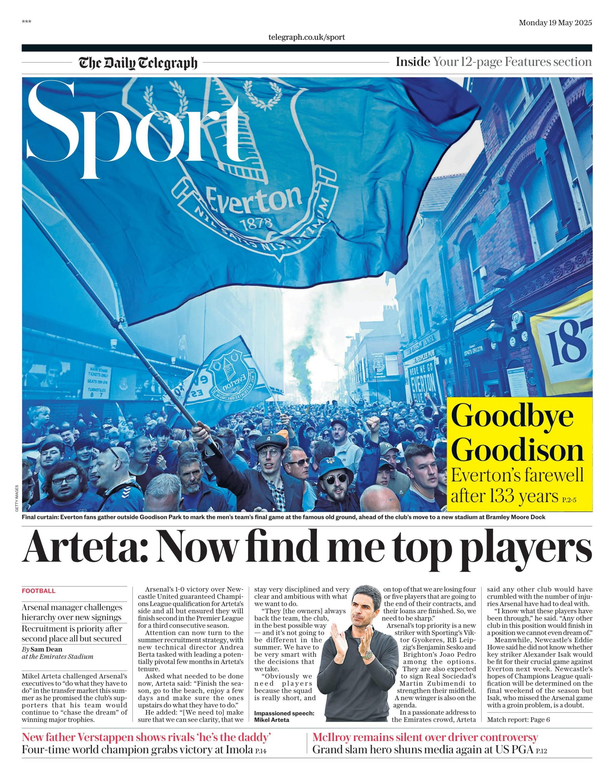 The Daily Telegraph back page