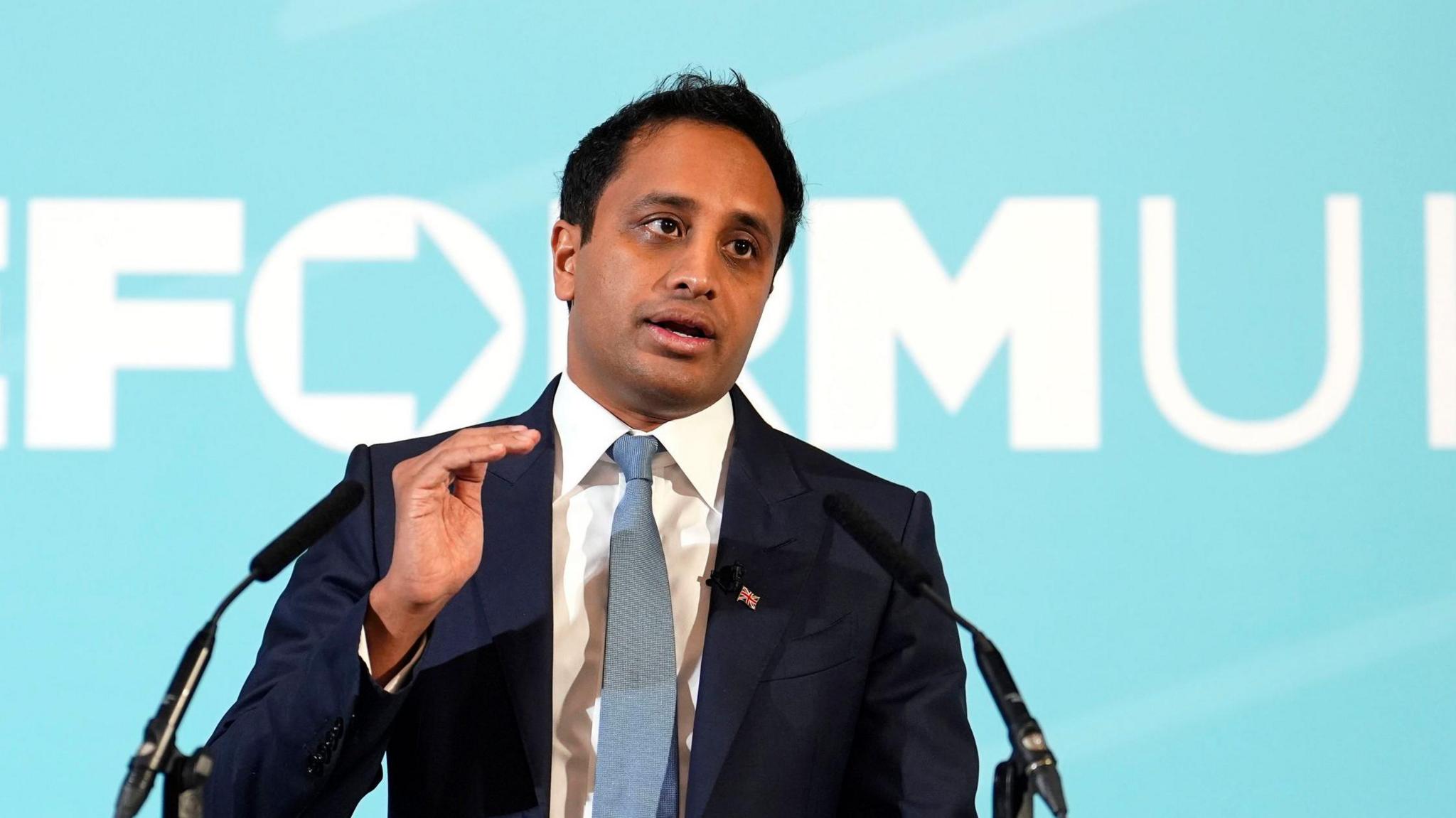 Head of policy Zia Yusuf speaking during a Reform UK press conference at the Royal Horseguards Hotel, London. Picture date: Monday September 22, 2025. PA Photo.