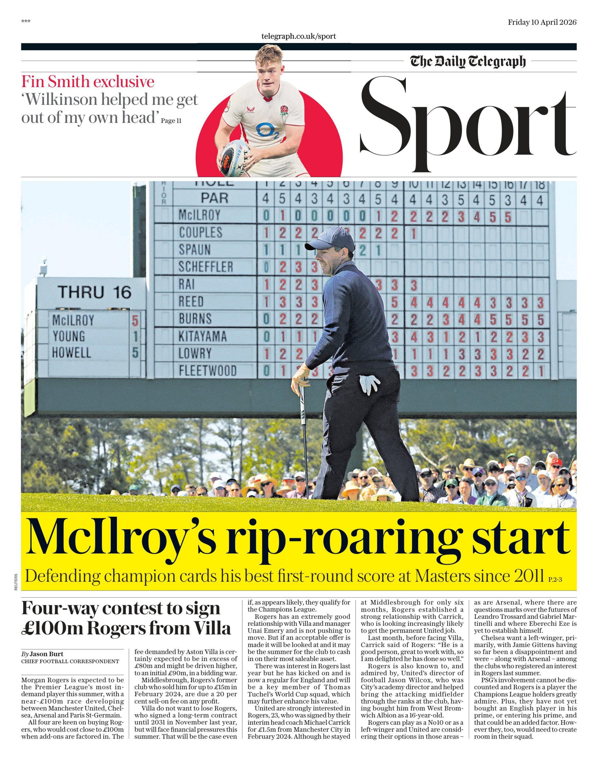 Daily Telegraph back page - 10 April