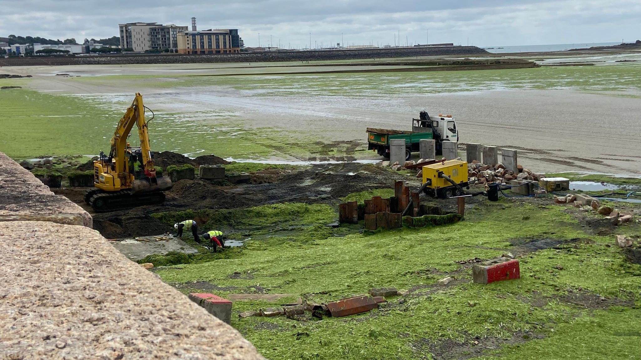 Engineering works at West Park St Aubin's Bay