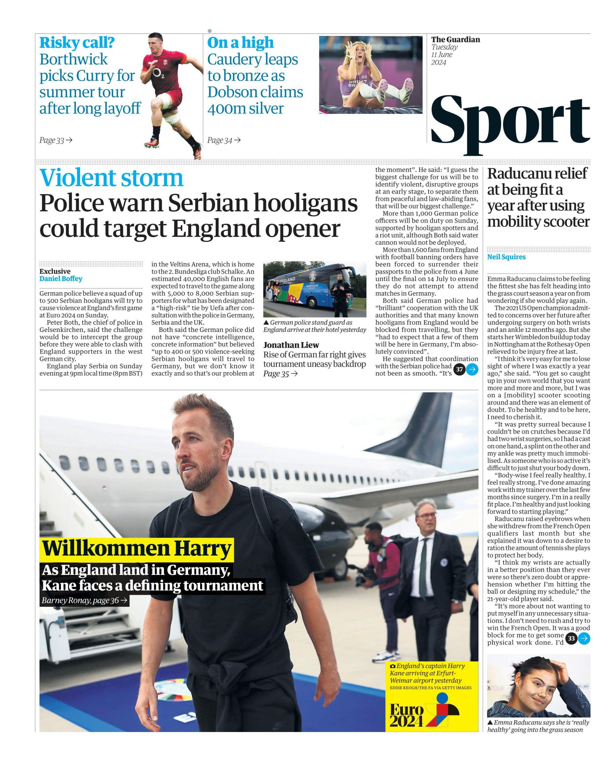 Guardian back page