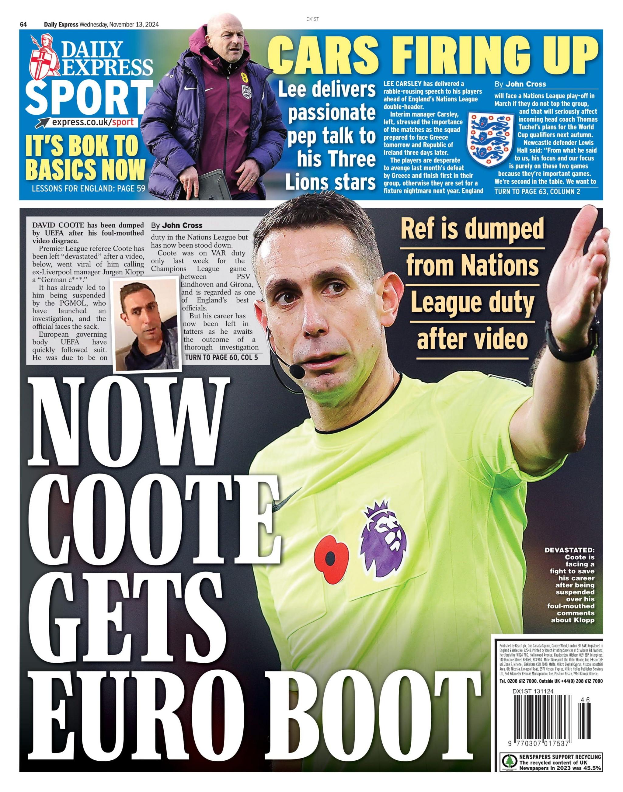 Daily Express back page