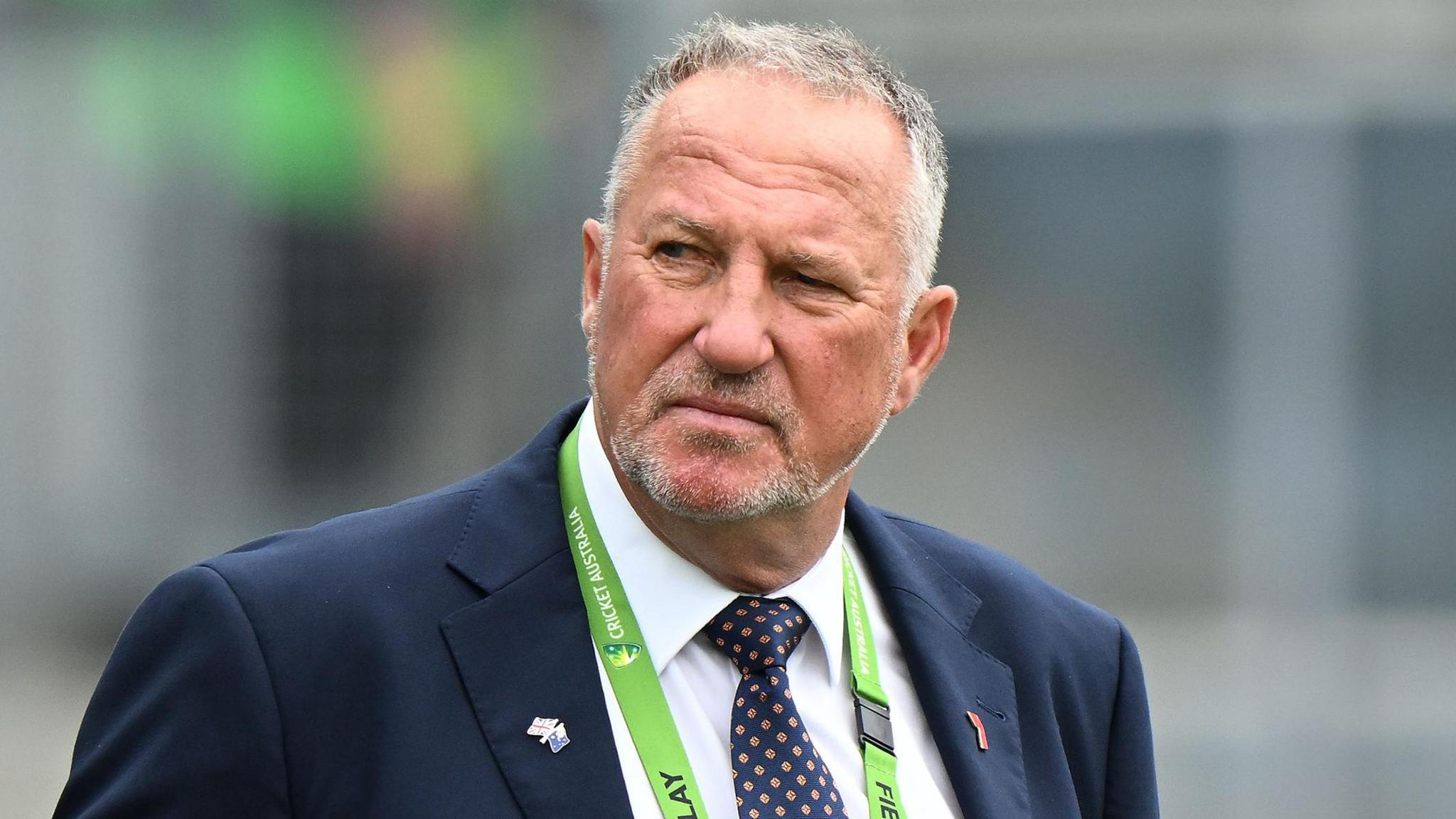 Lord Botham, wearing a suit, during the last Ashes series in Australia in 2022 