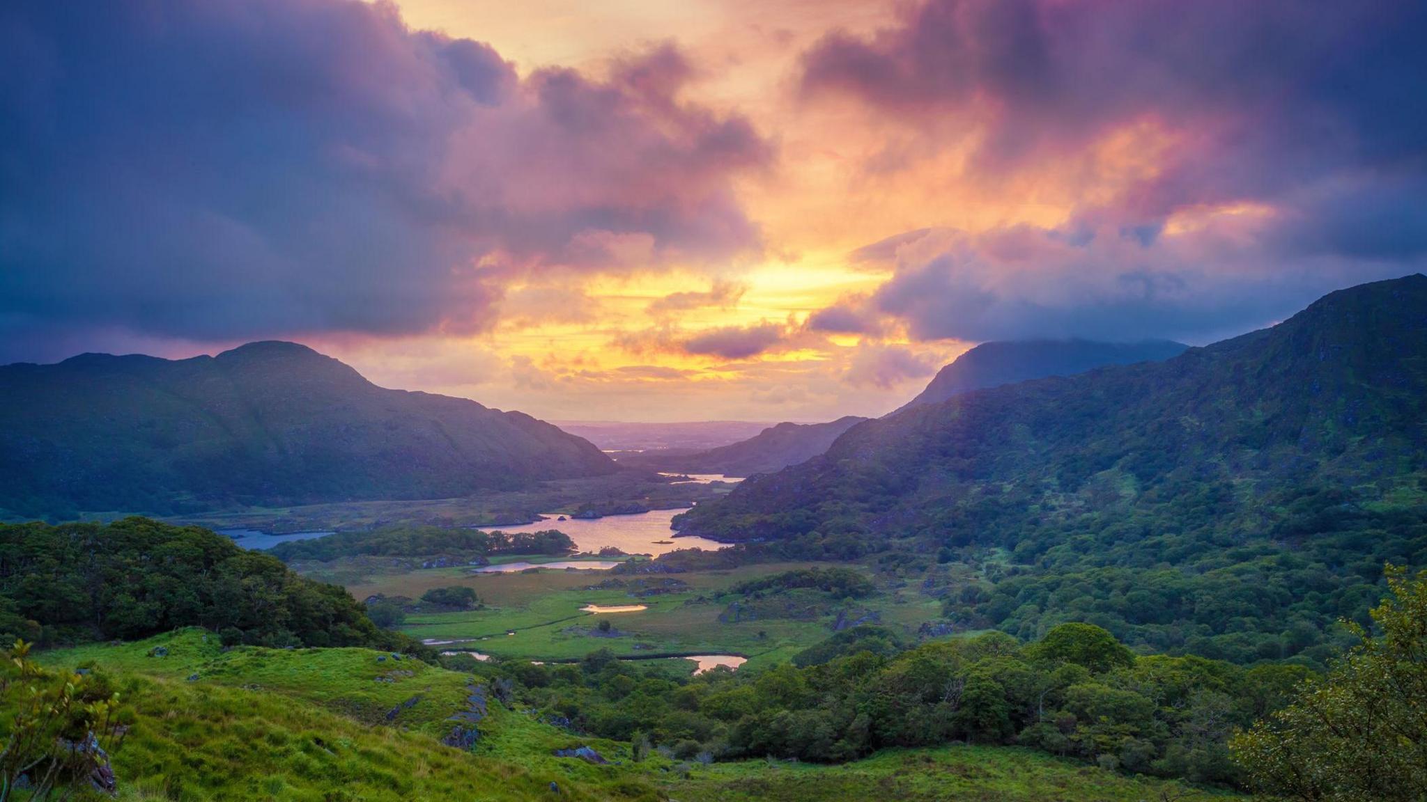 Ladies View, a scenic point in Killarney National Park, Ireland