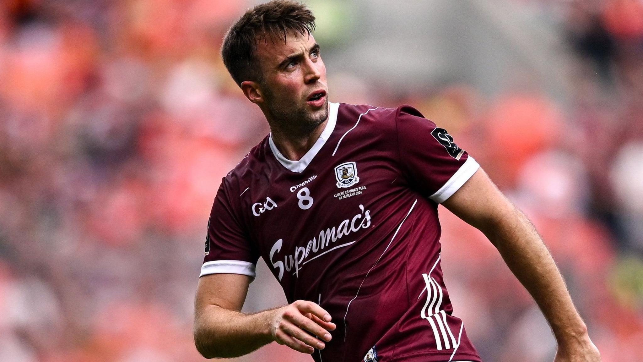 Paul Conroy watches one of his point-scoring efforts during the All-Ireland Football Final in July