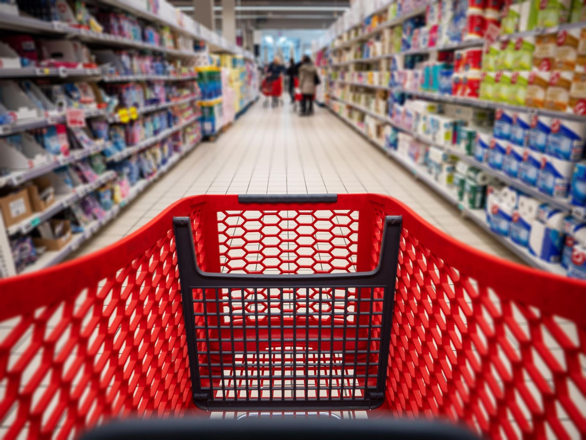 A trolley in a supermarket