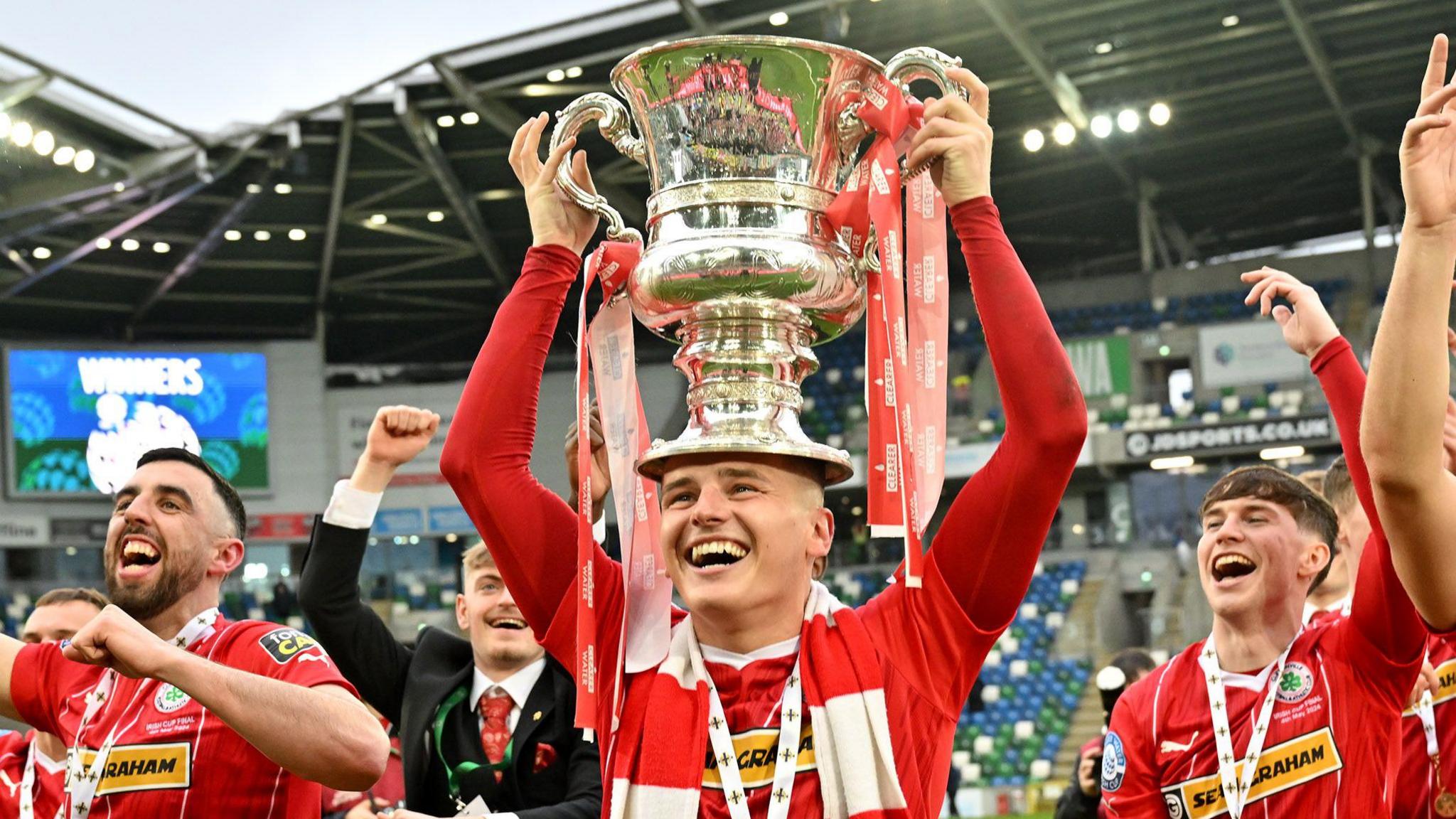 Cliftonville striker Ronan Hale scored two goals in the 3-1 win over Linfield in the Irish Cup final