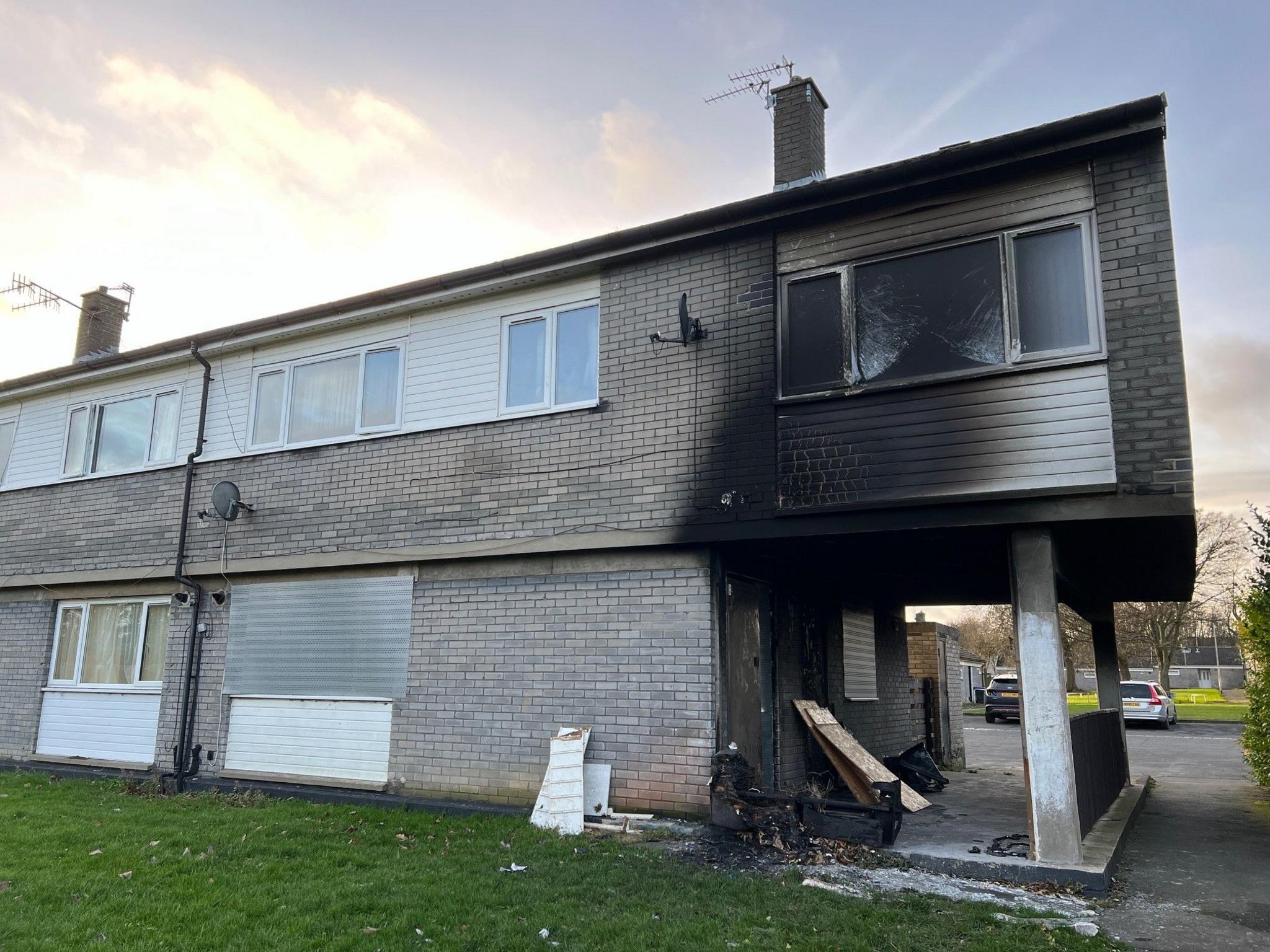 The flat destroyed by the fire