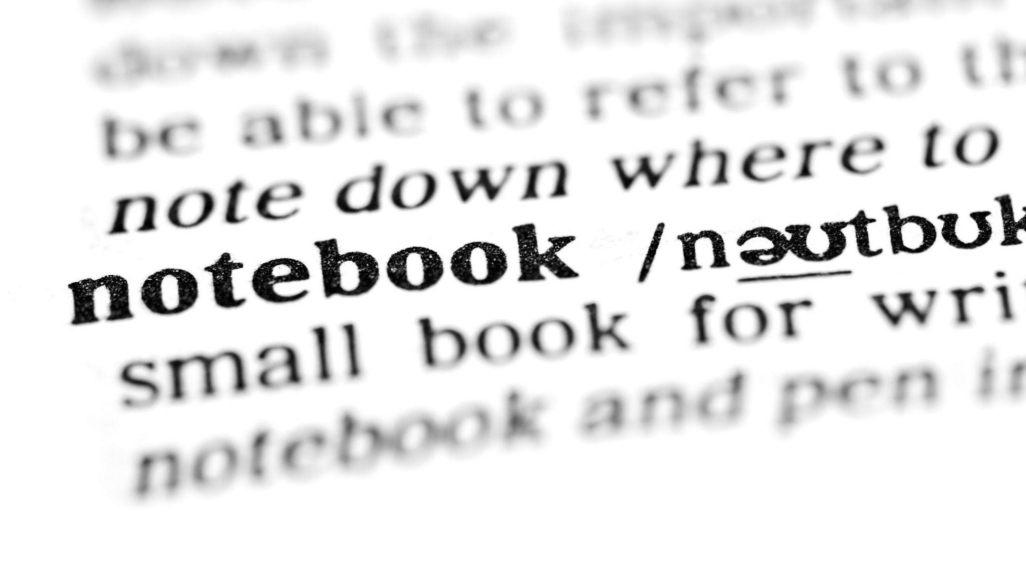 A dictionary definition of notebook